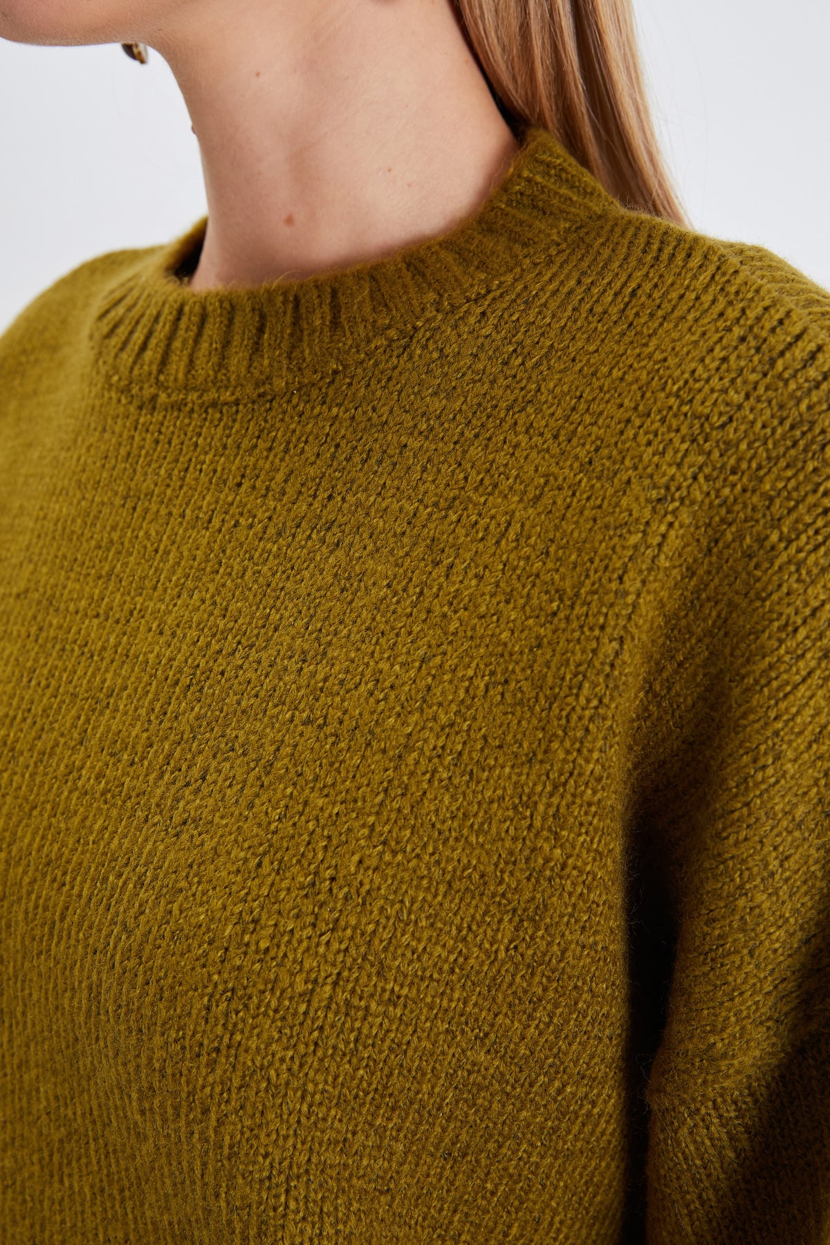 Basic Bisiklet Yaka Oversize Triko Kazak 8