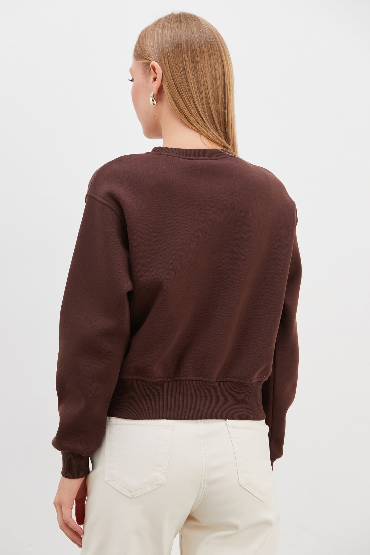 3 İplik Eteği Fermuarlı Bisiklet Yaka Crop Sweatshirt 6