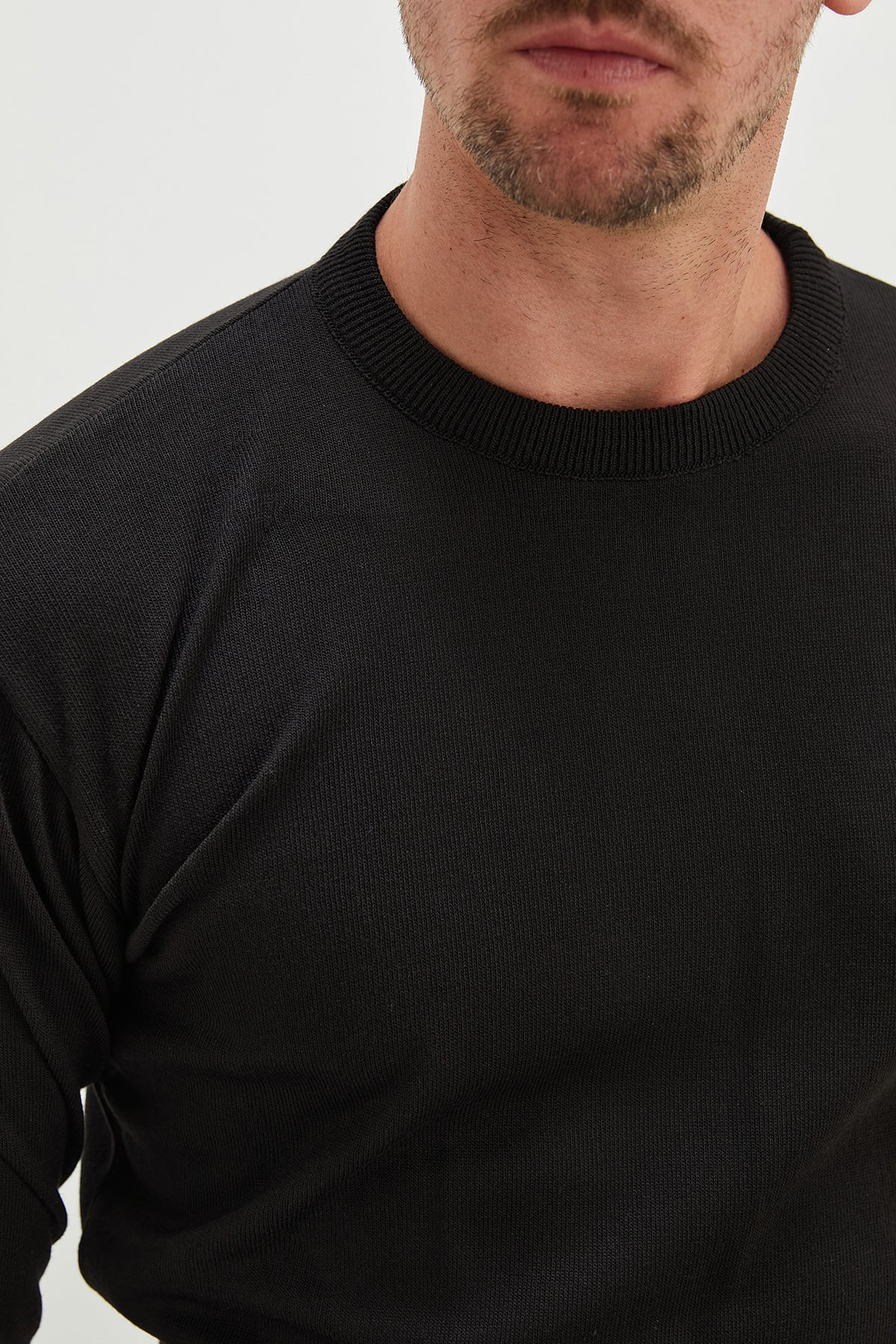 Basic Bisiklet Yaka Regular Fit Triko Kazak 4