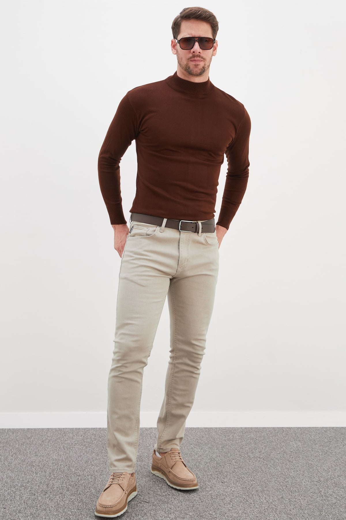 Basic Dik Yaka Regular Fit Triko Kazak 4