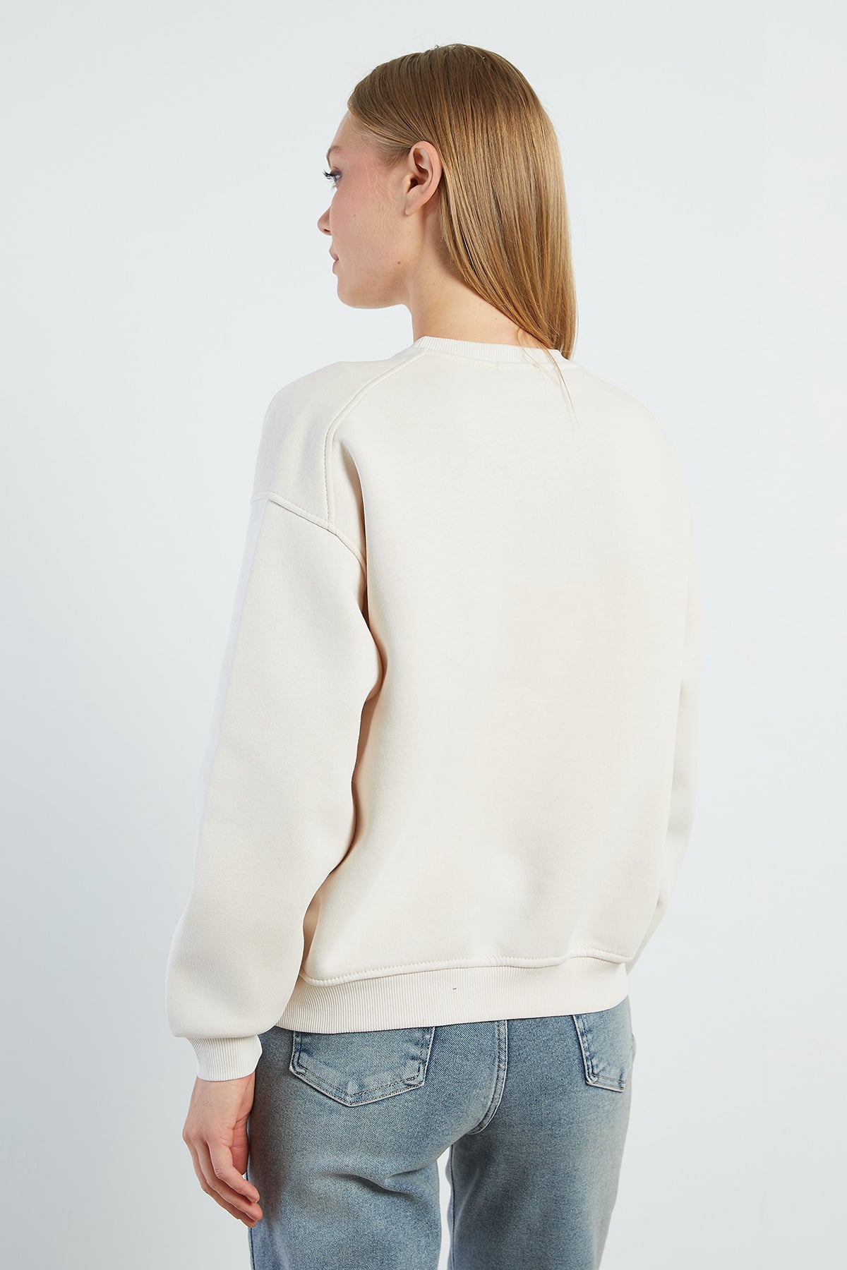 3 İplik Basic Bisiklet Yaka Oversize Sweatshirt 8