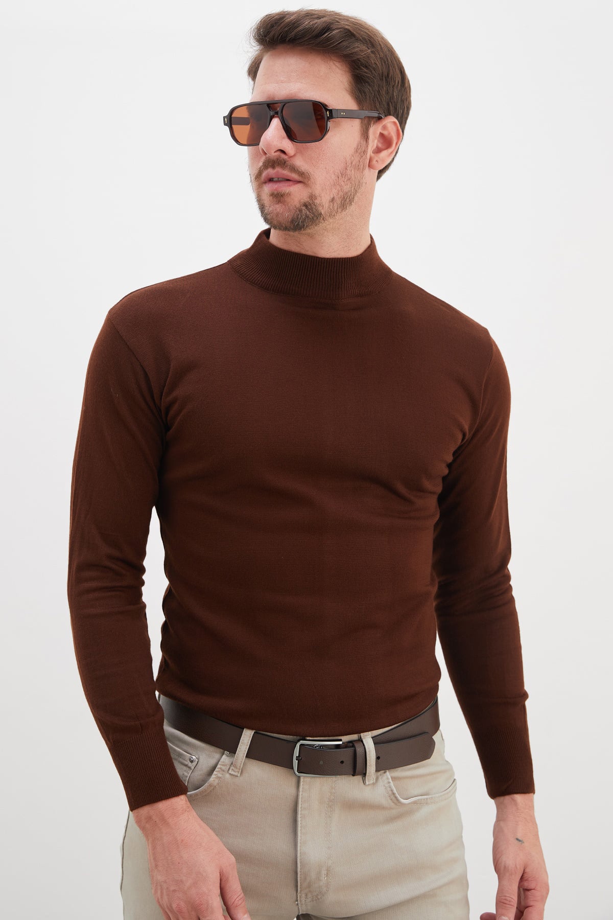 Basic Dik Yaka Regular Fit Triko Kazak