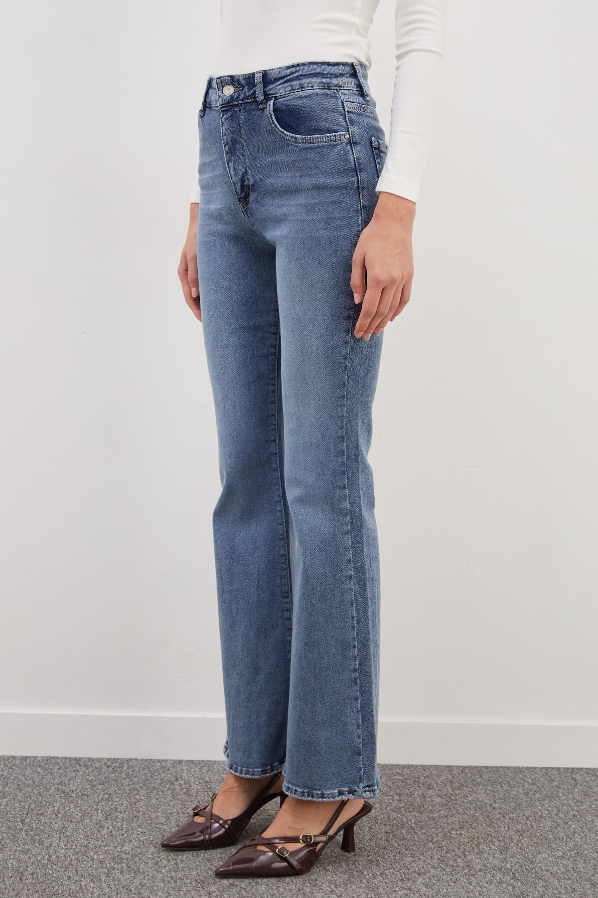 Yüksek Bel Flare Jean 7