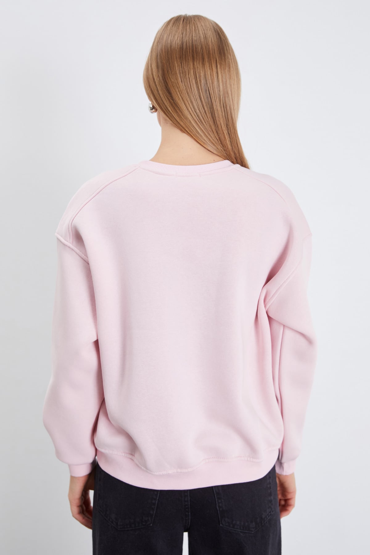3 İplik Basic Bisiklet Yaka Oversize Sweatshirt 6
