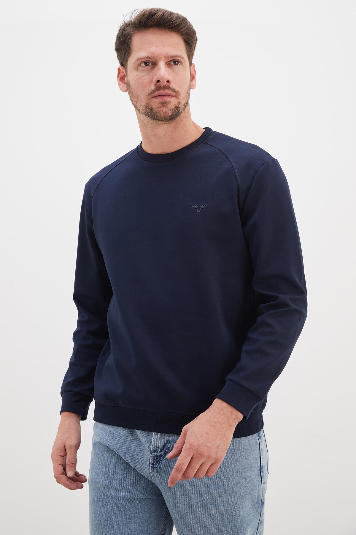 Baskılı Bisiklet Yaka İnterlok Sweatshirt 2
