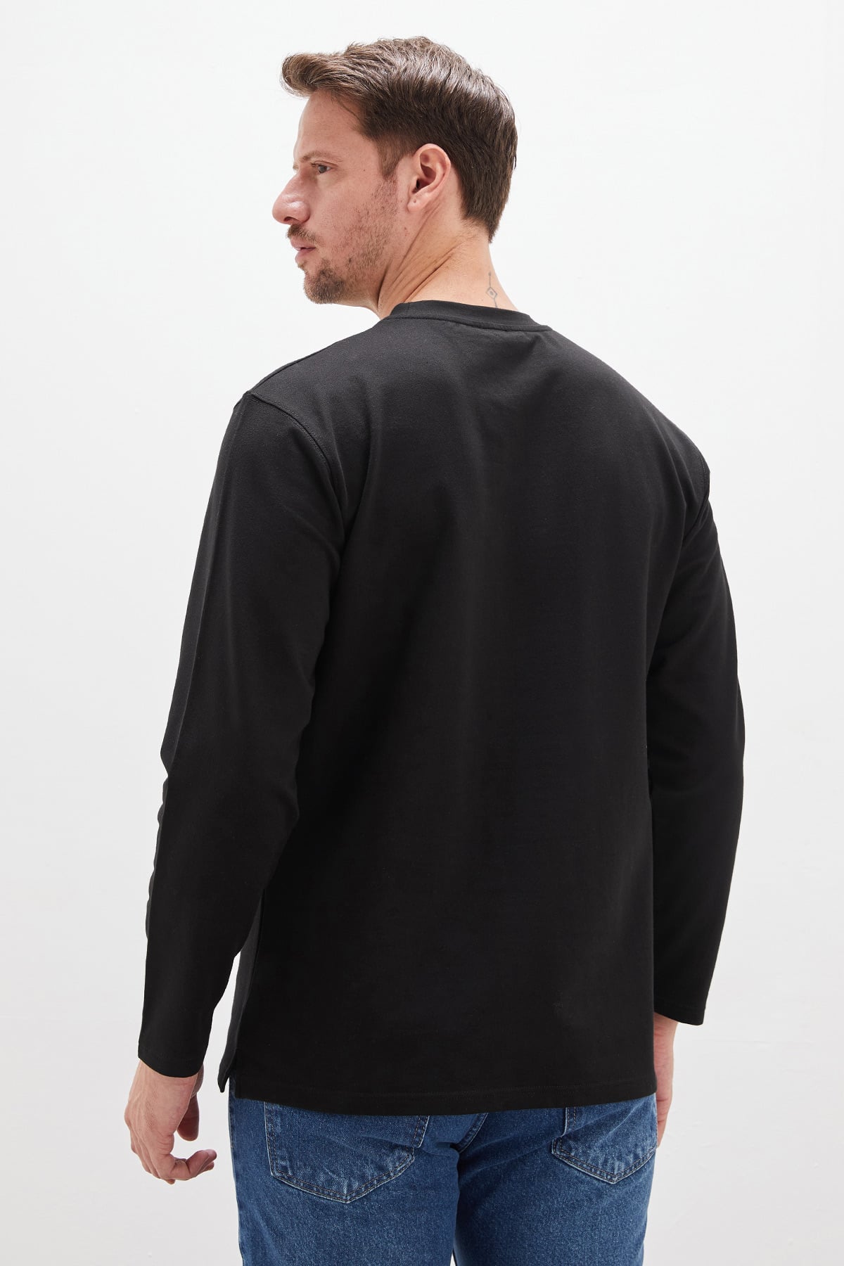 Baskılı Bisiklet Yaka Sweatshirt 8