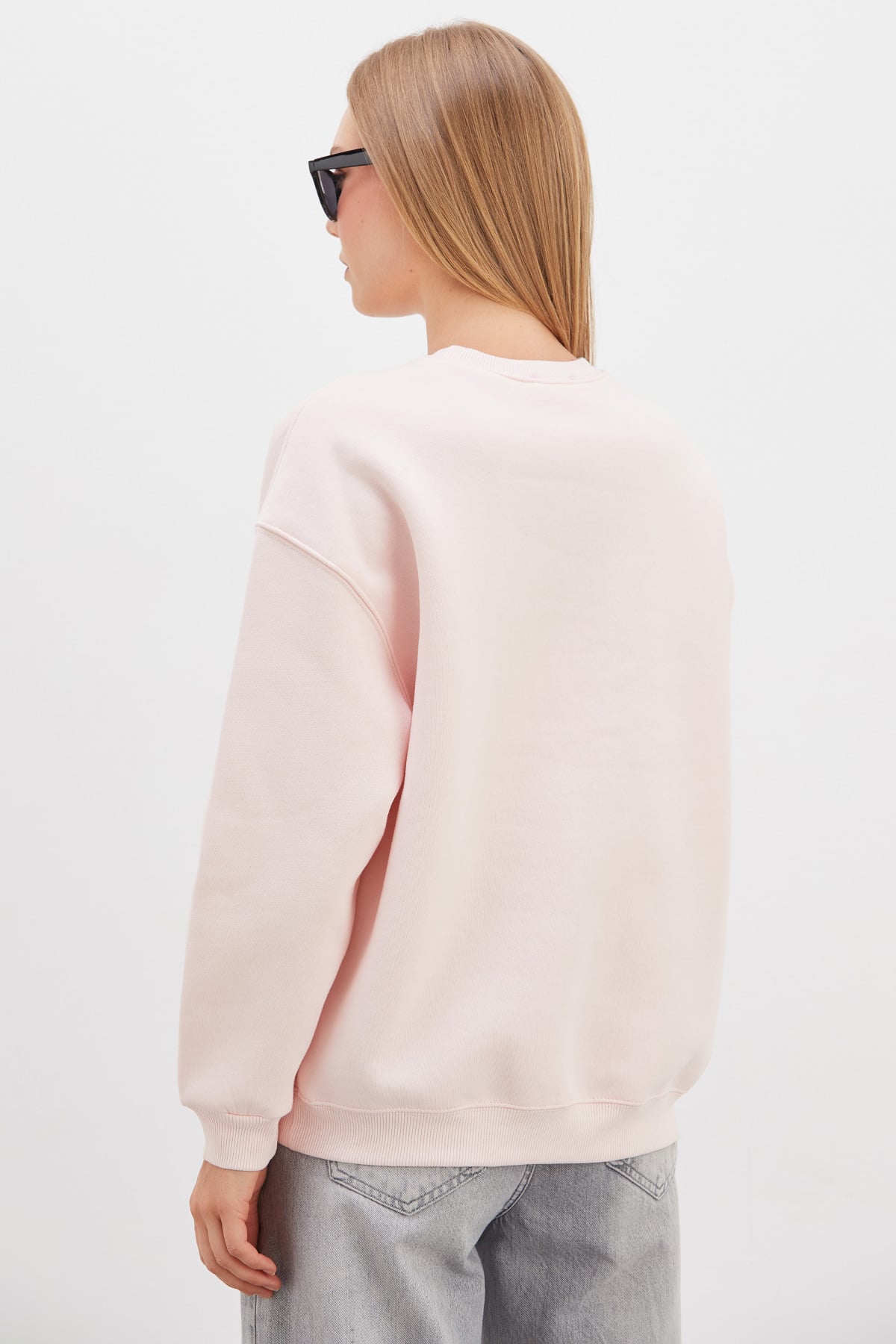 3 İplik Basic Bisiklet Yaka Oversize Sweatshirt 8