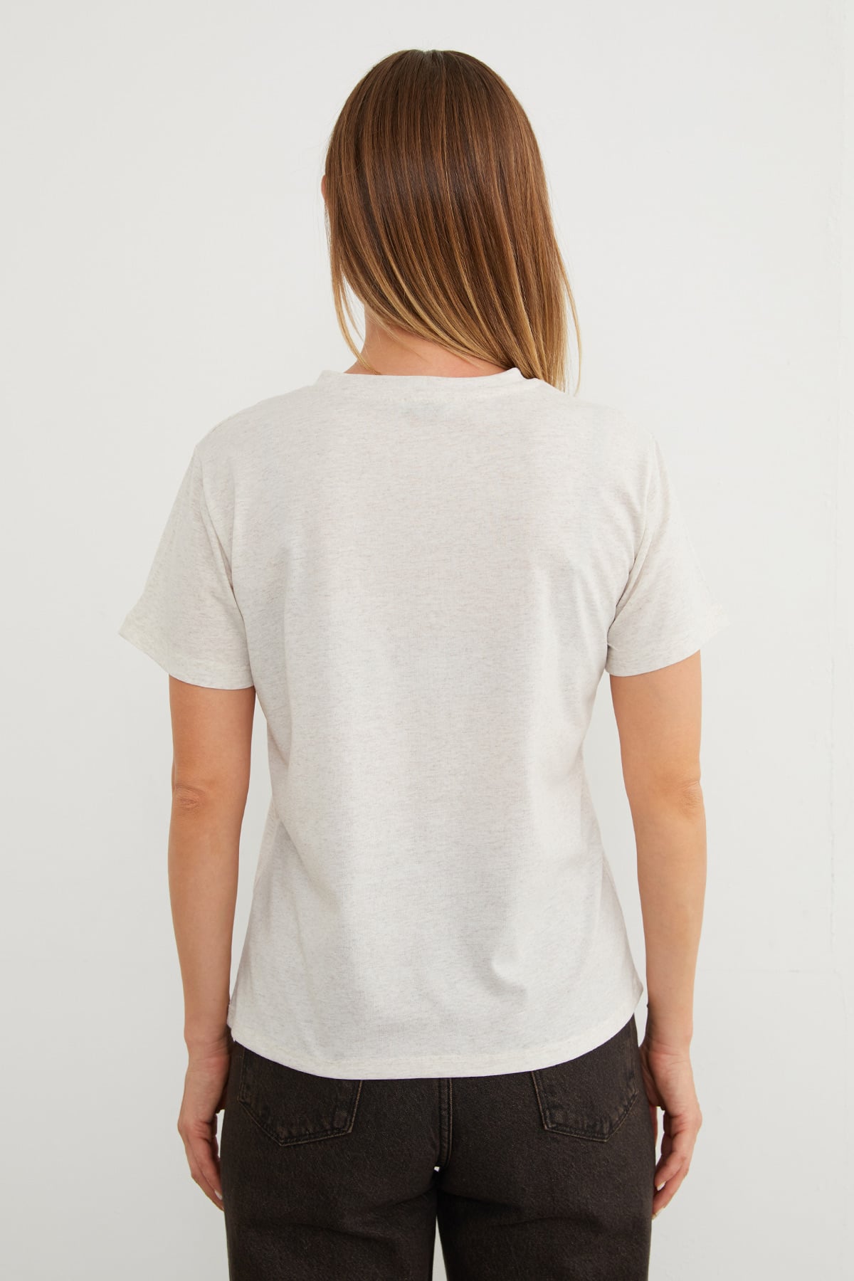 Basic Bisiklet Yaka Tişört 6