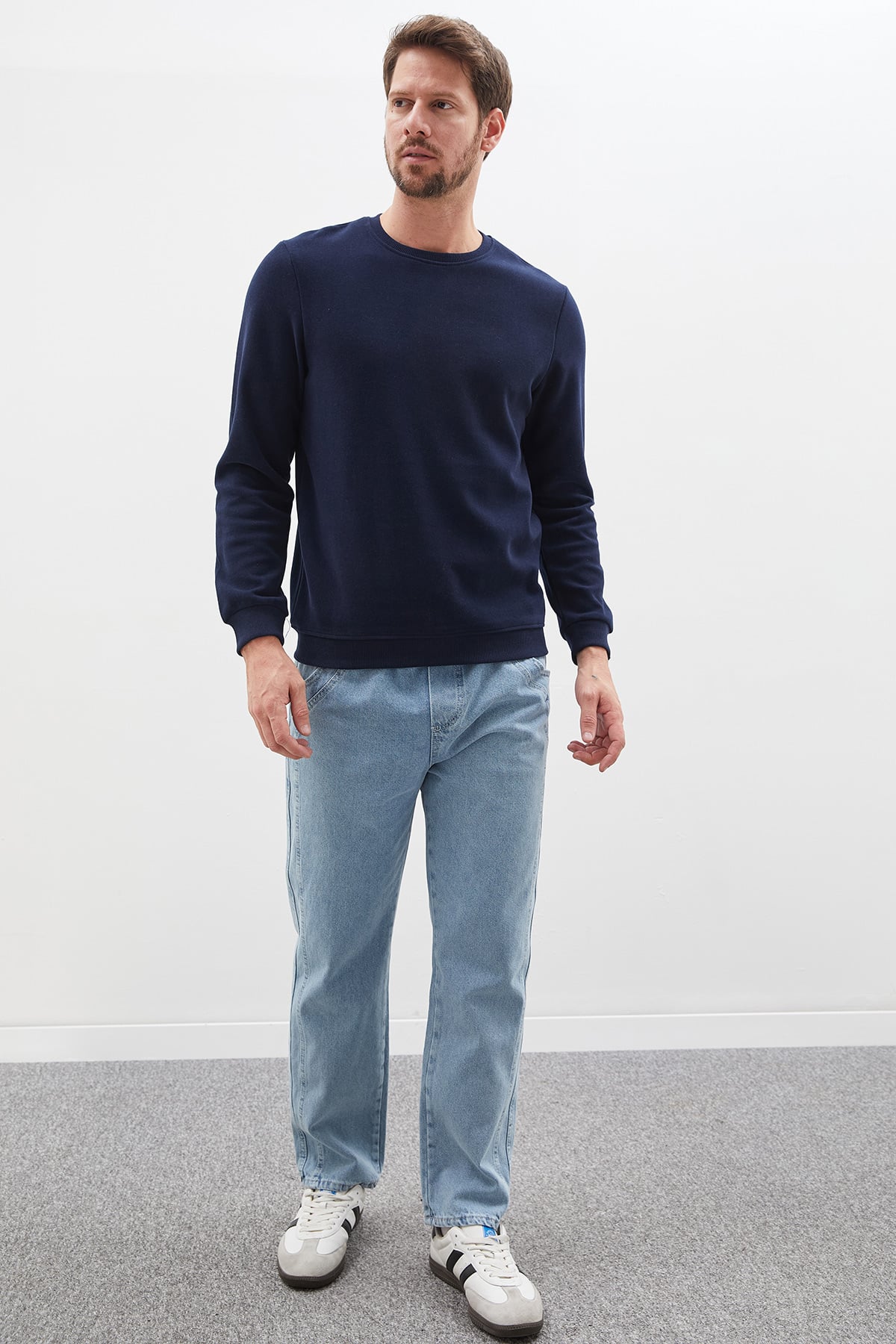 Fitilli Bisiklet Yaka Selanik Örgü Sweatshirt 6