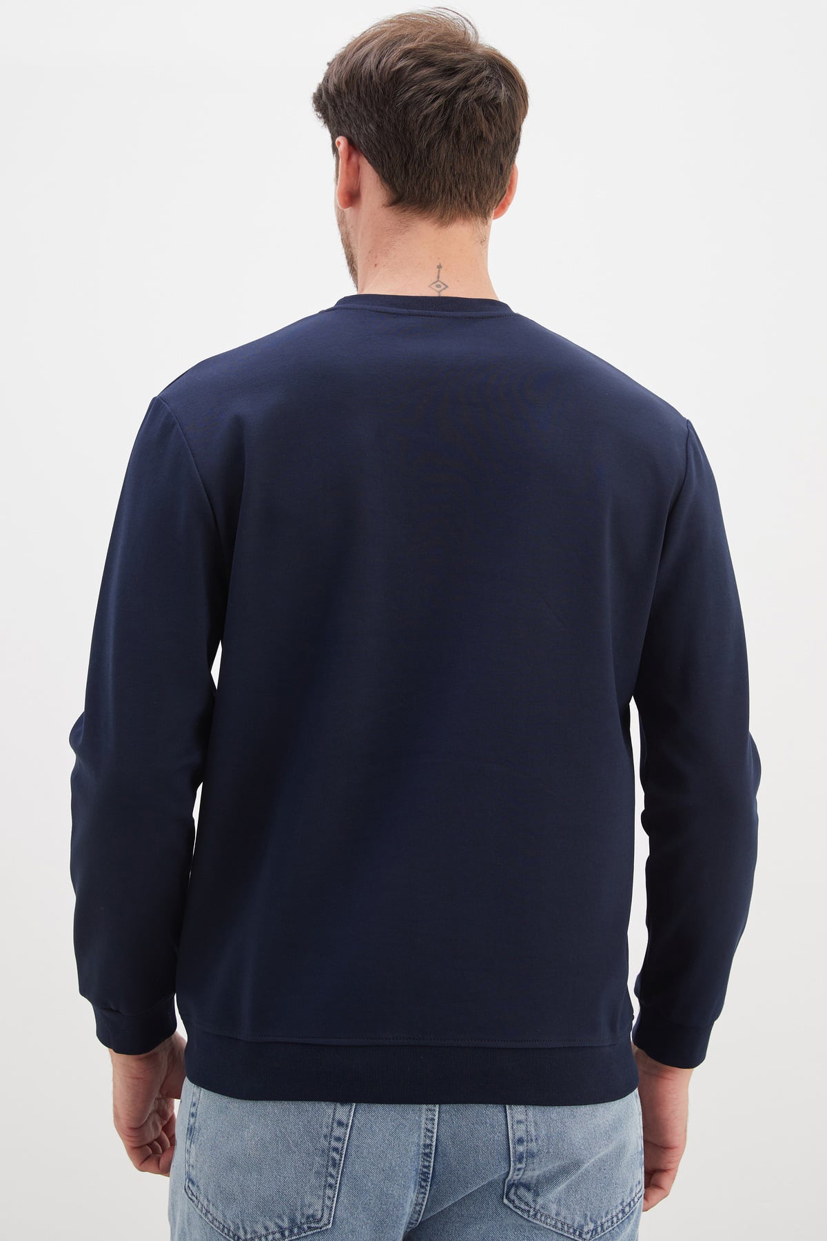 Baskılı Bisiklet Yaka İnterlok Sweatshirt 6