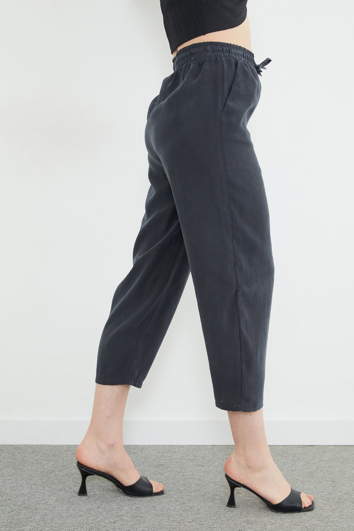 Beli Lastikli Cepli Tencel Kumaş Pantolon 7