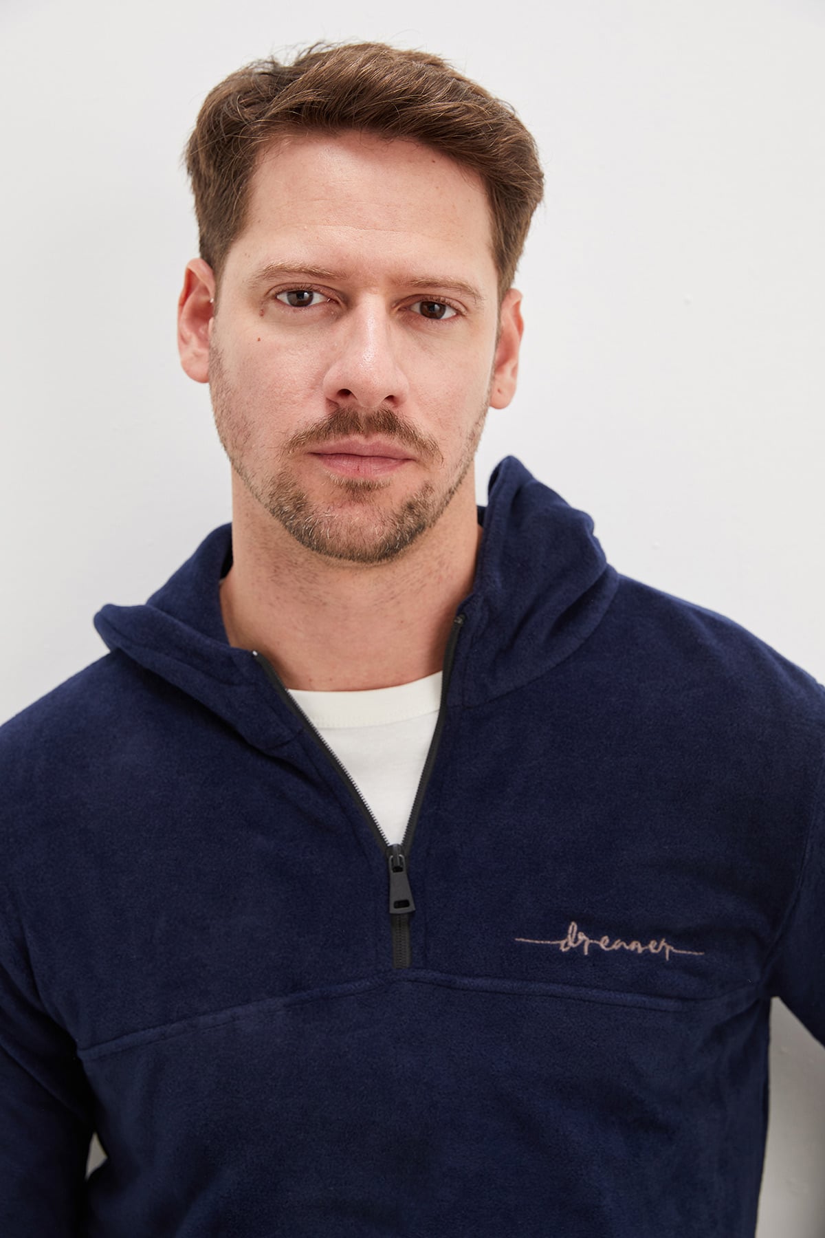 Yarım Fermuarlı Kapüşonlu Polar Sweatshirt 3