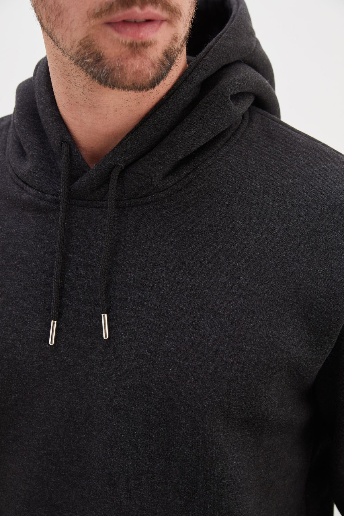 3 İplik Basic Kapüşonlu Kanguru Cepli Sweatshirt 4