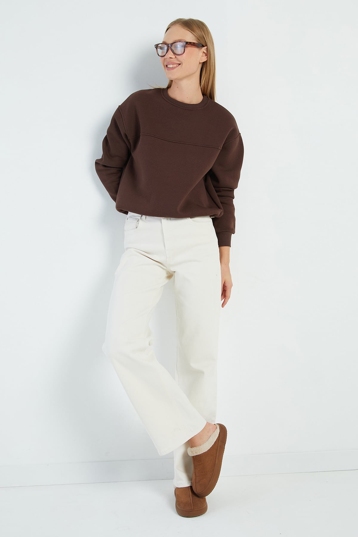 3 İplik Stoperli Oversize Sweatshirt 6