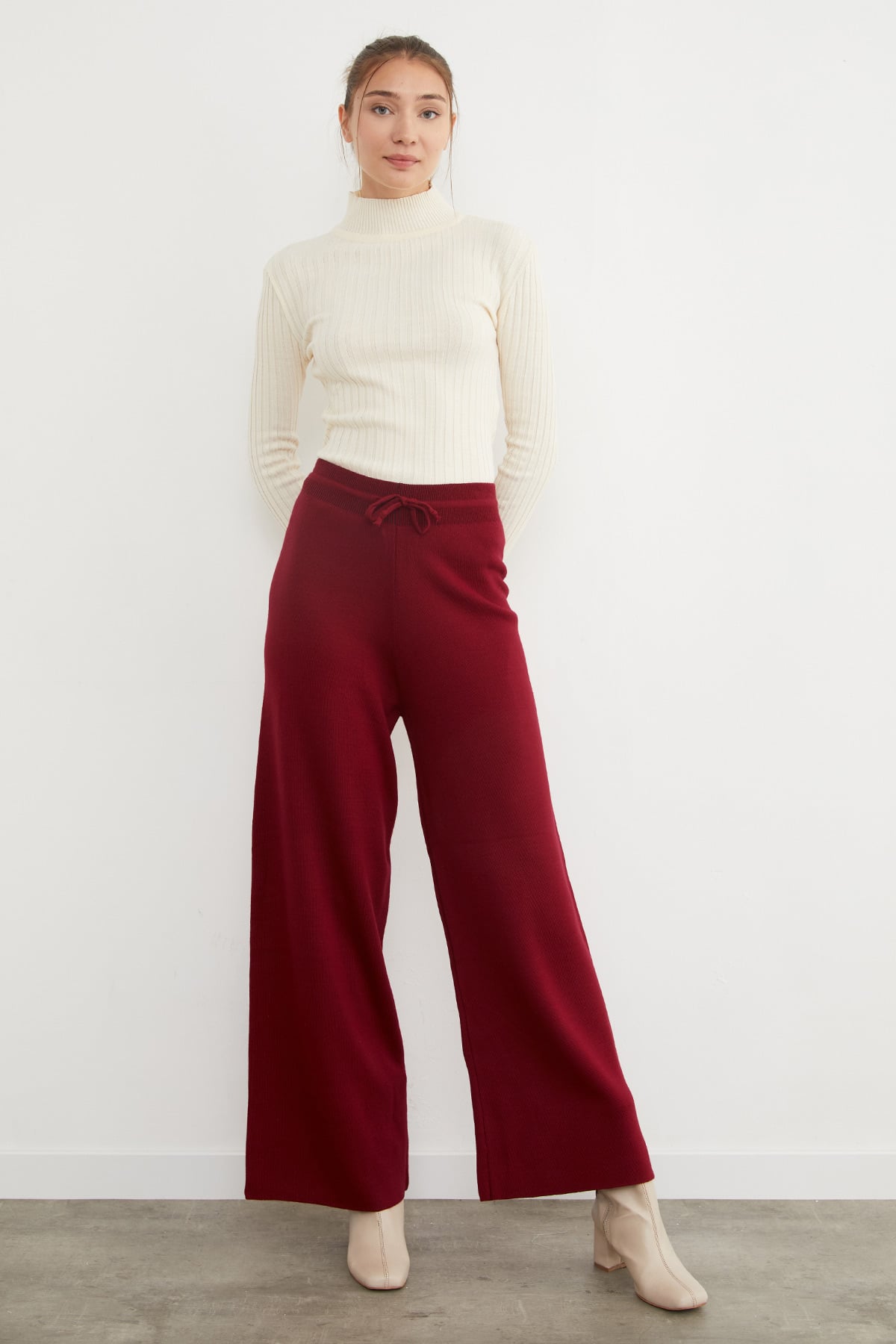 Beli Lastikli Palazzo Triko Pantolon 4