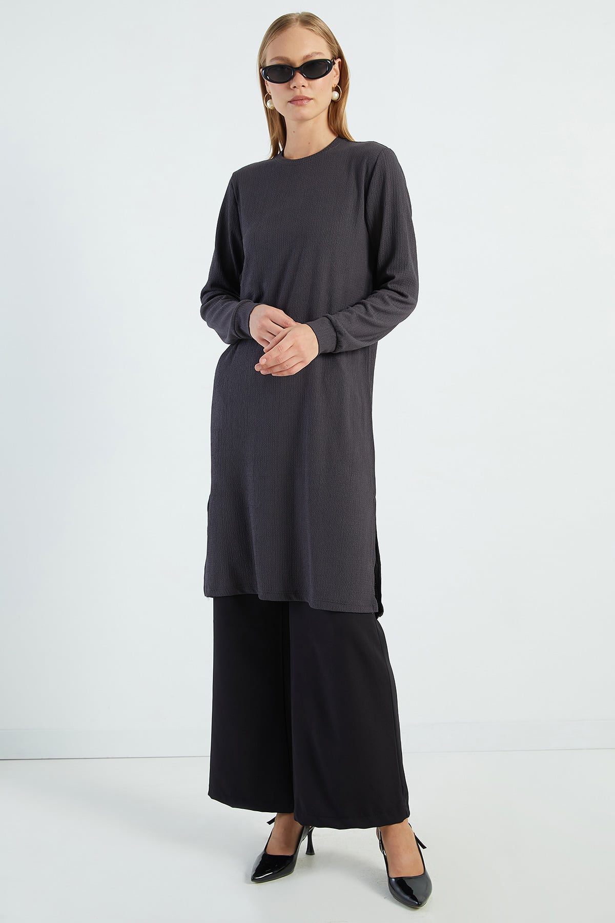 Fullamodest Basic Yanları Yırtmaçlı Tunik 7
