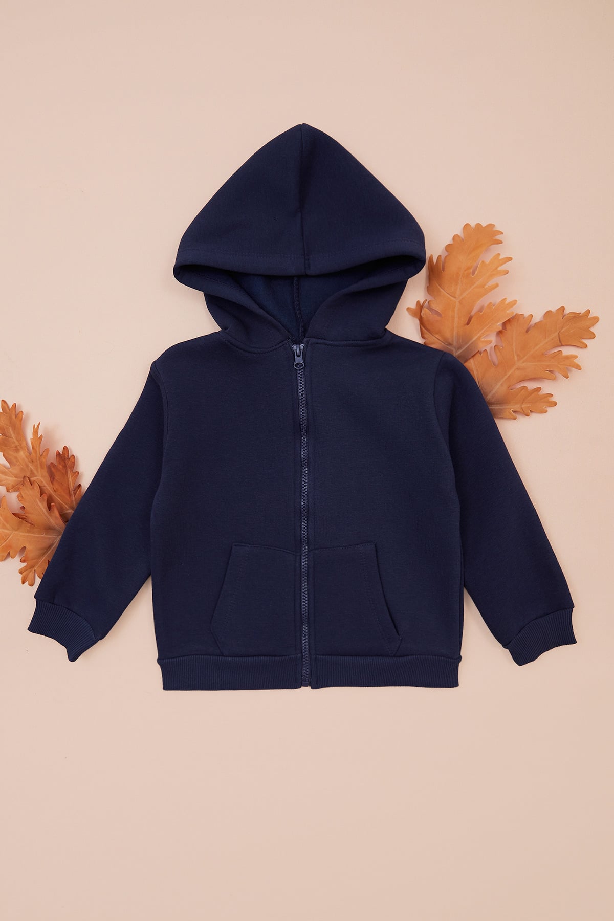 3 İplik Kapüşonlu Fermuarlı Unisex Çocuk Sweatshirt 4
