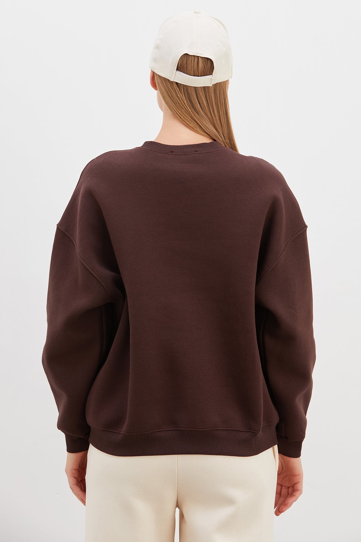 3 İplik Basic Bisiklet Yaka Oversize Sweatshirt 6