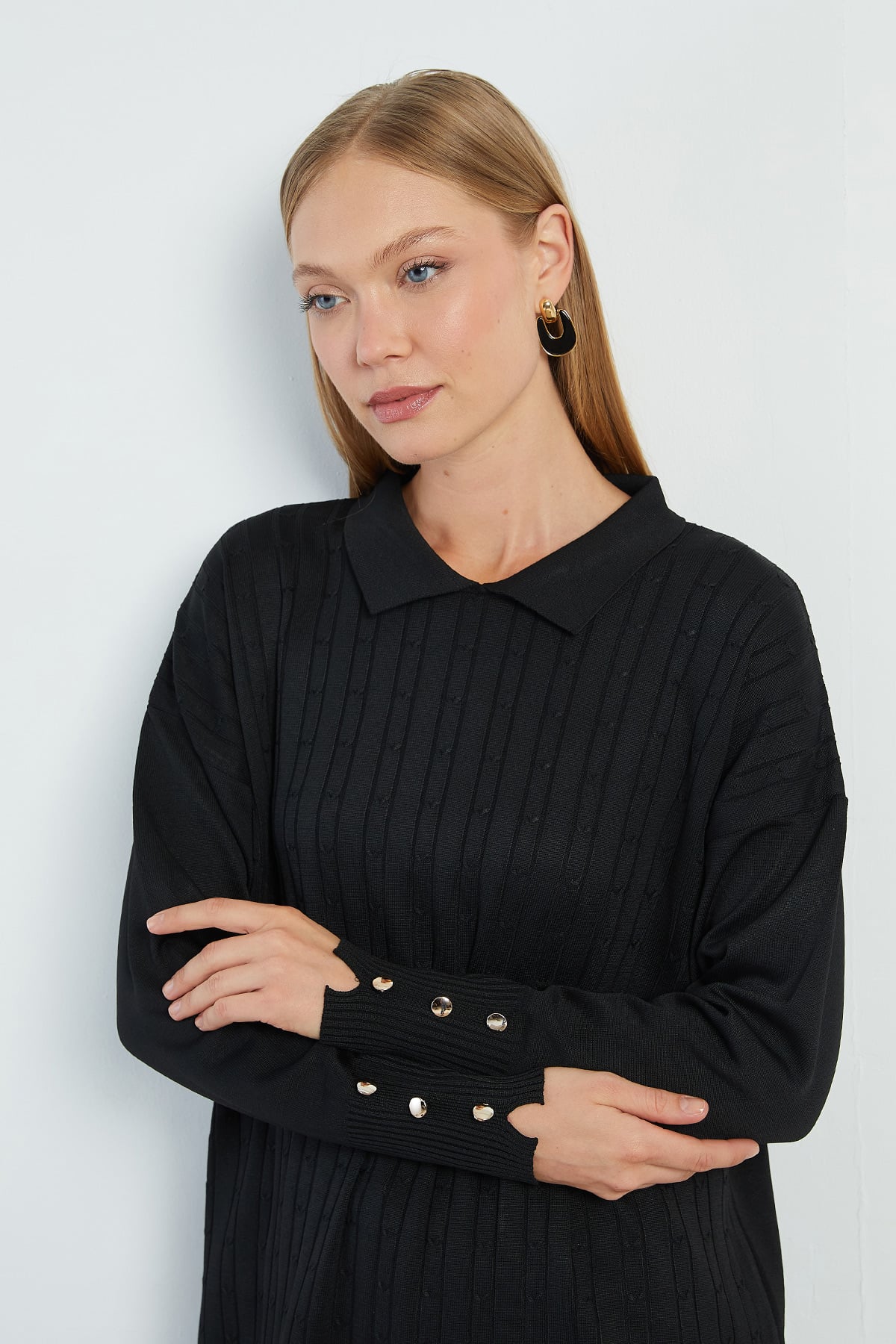 Fullamodest Jakarlı Polo Yaka Tunik 6