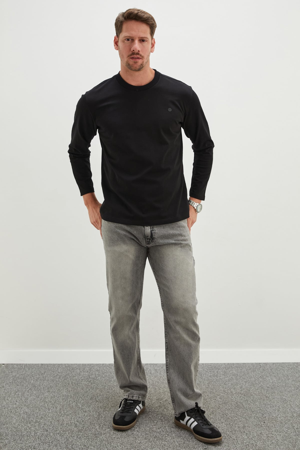 Baskılı Bisiklet Yaka Sweatshirt 5