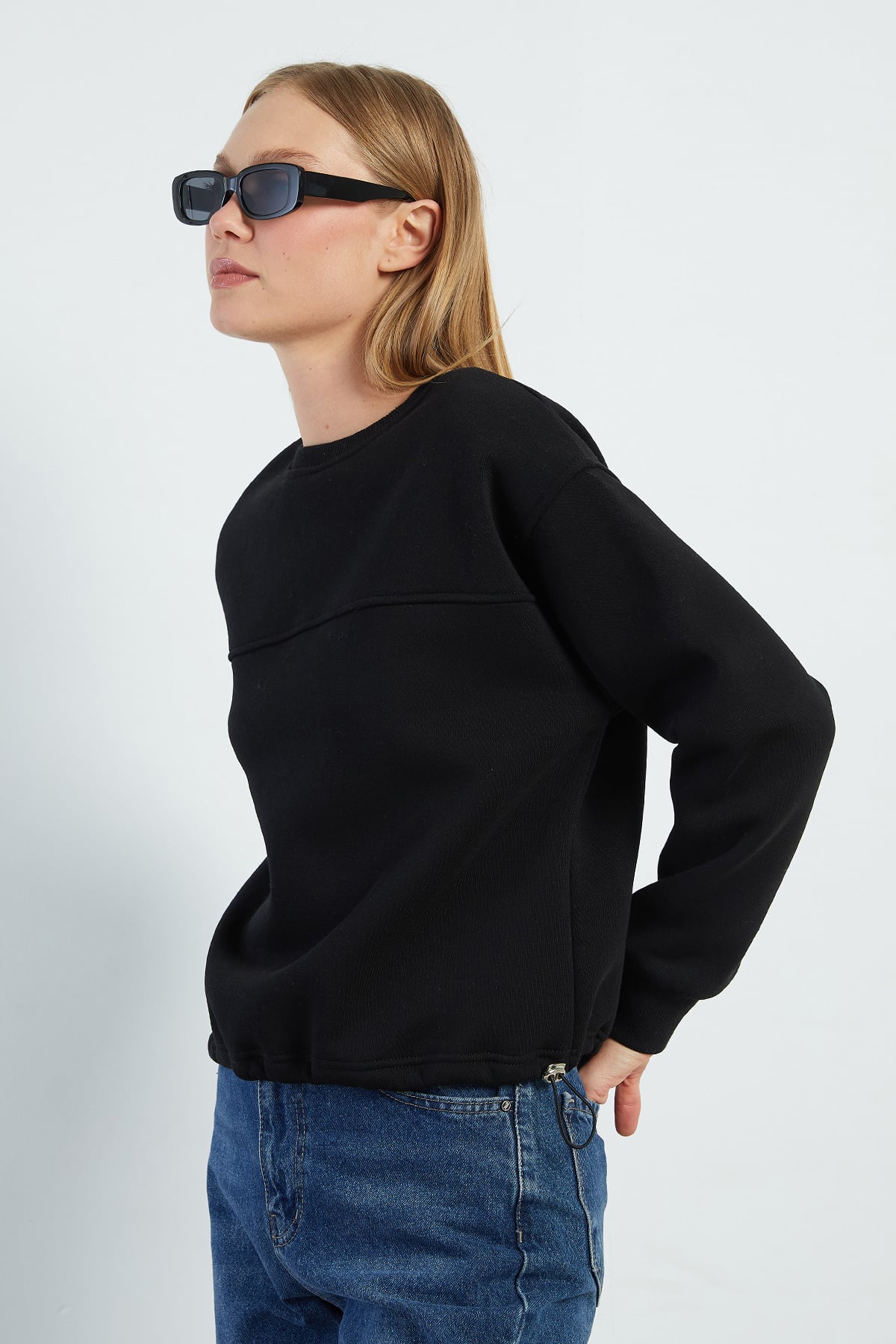 3 İplik Stoperli Oversize Sweatshirt 7