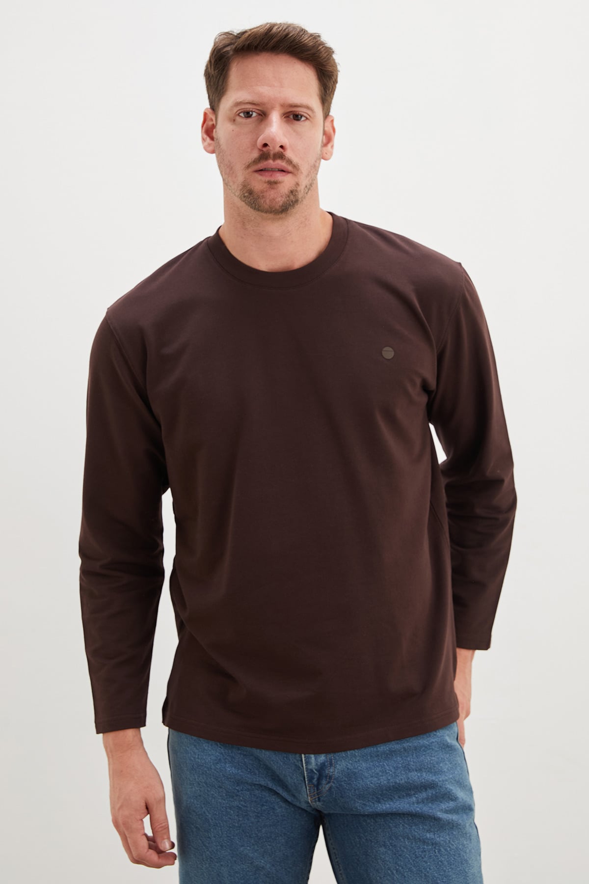 Baskılı Bisiklet Yaka Sweatshirt 3