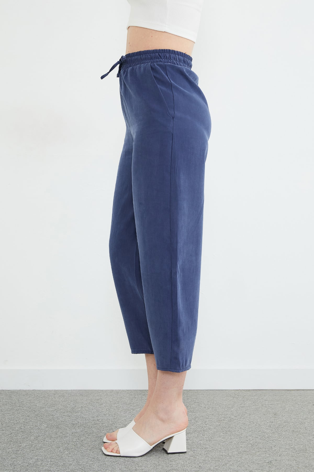 Beli Lastikli Cepli Tencel Kumaş Pantolon 7