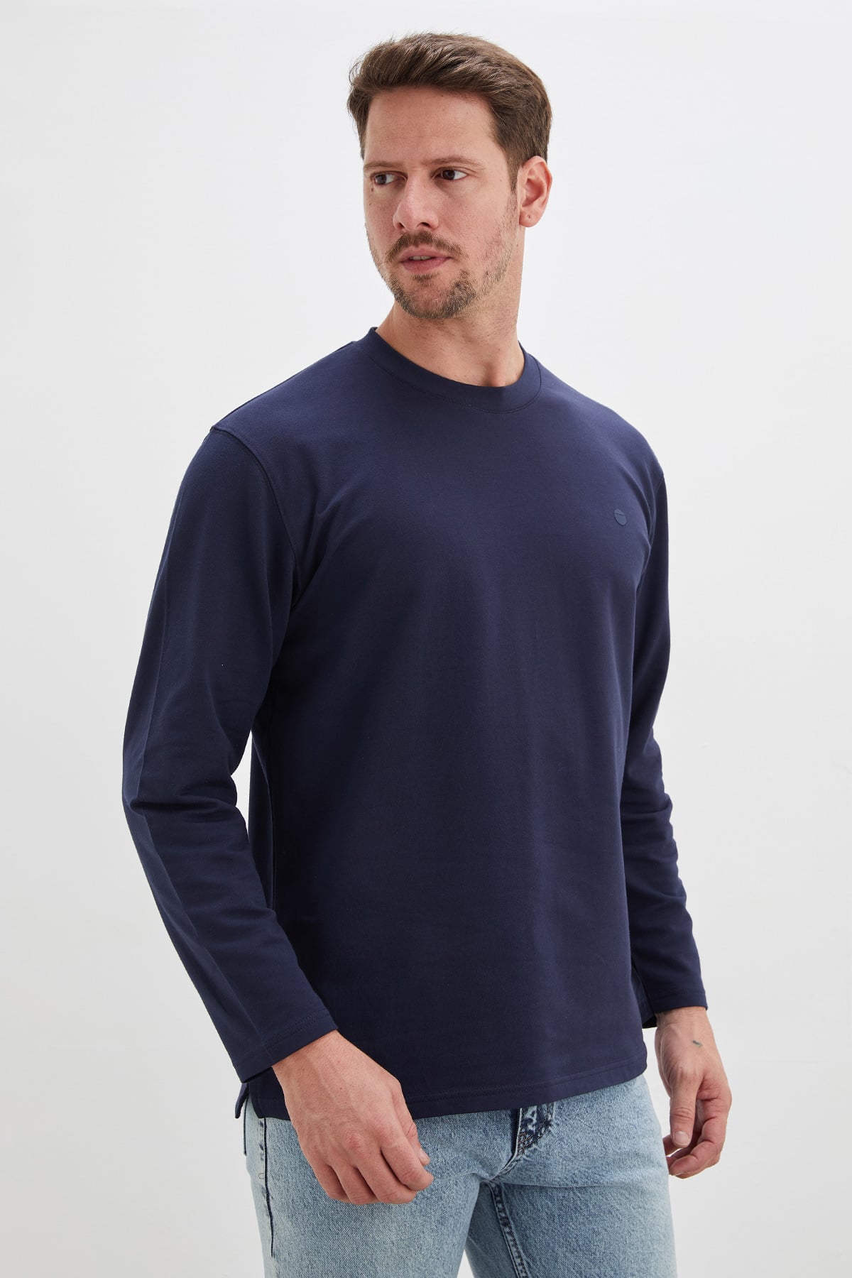Baskılı Bisiklet Yaka Sweatshirt 2
