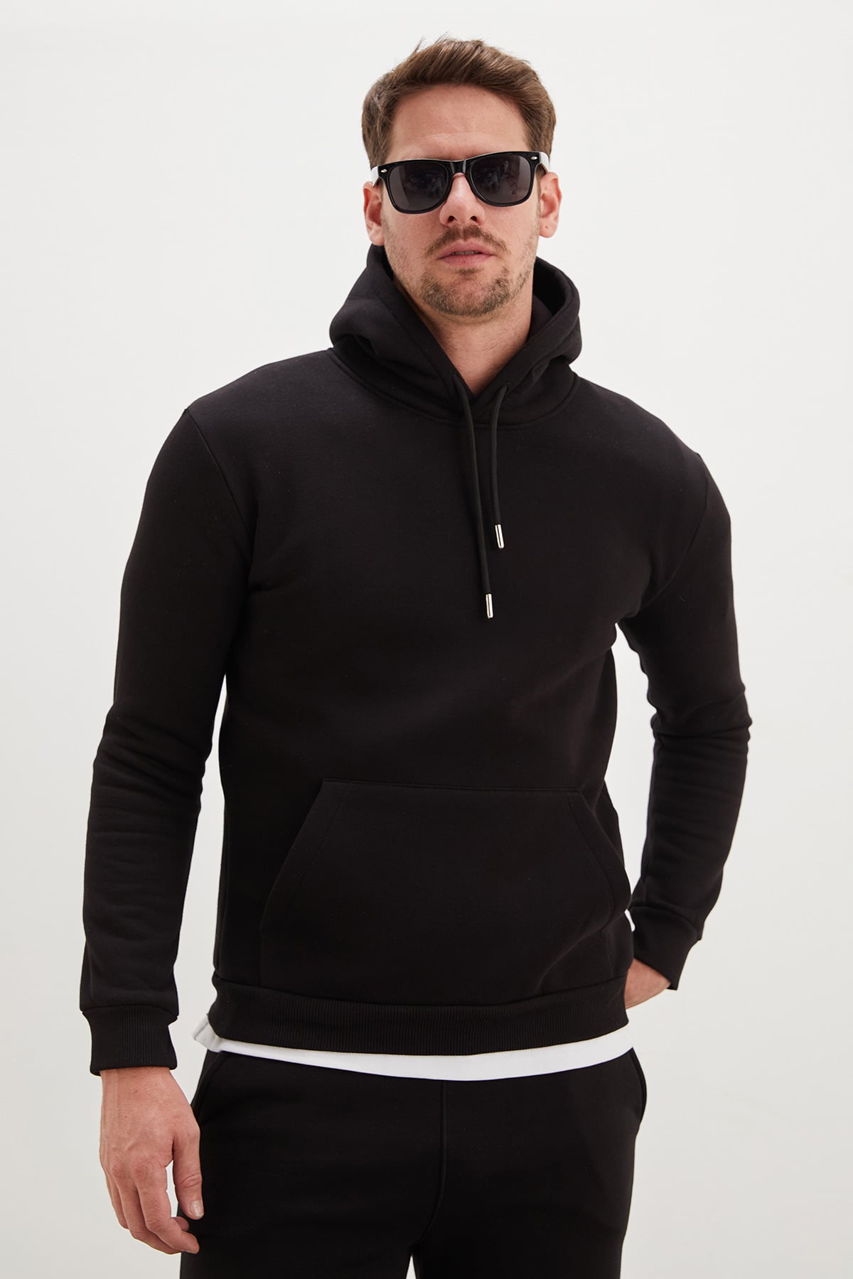 3 İplik Basic Kapüşonlu Kanguru Cepli Sweatshirt 2
