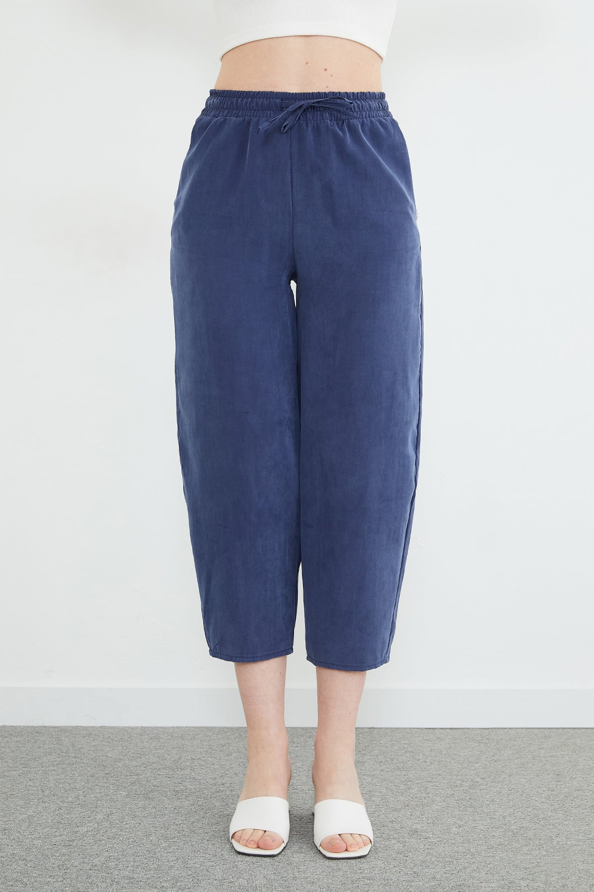 Beli Lastikli Cepli Tencel Kumaş Pantolon 6