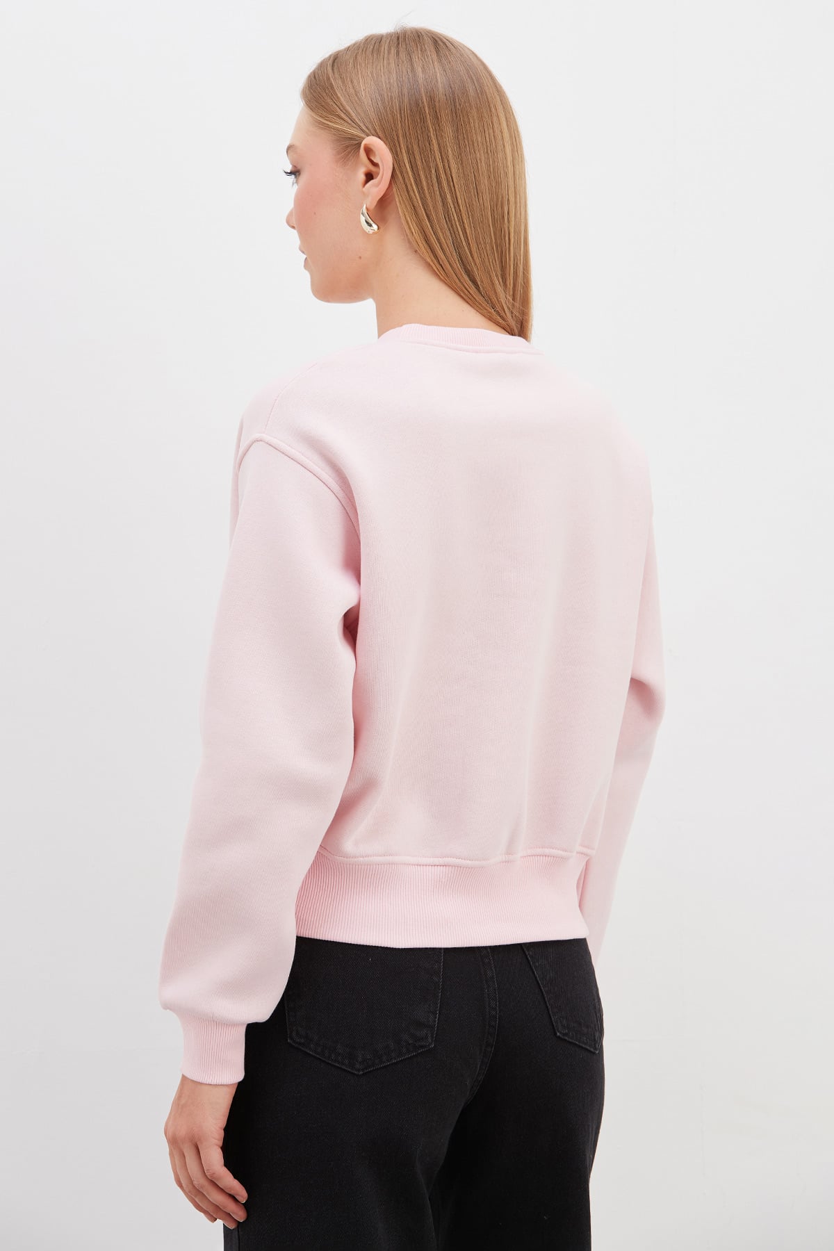 3 İplik Eteği Fermuarlı Bisiklet Yaka Crop Sweatshirt 8