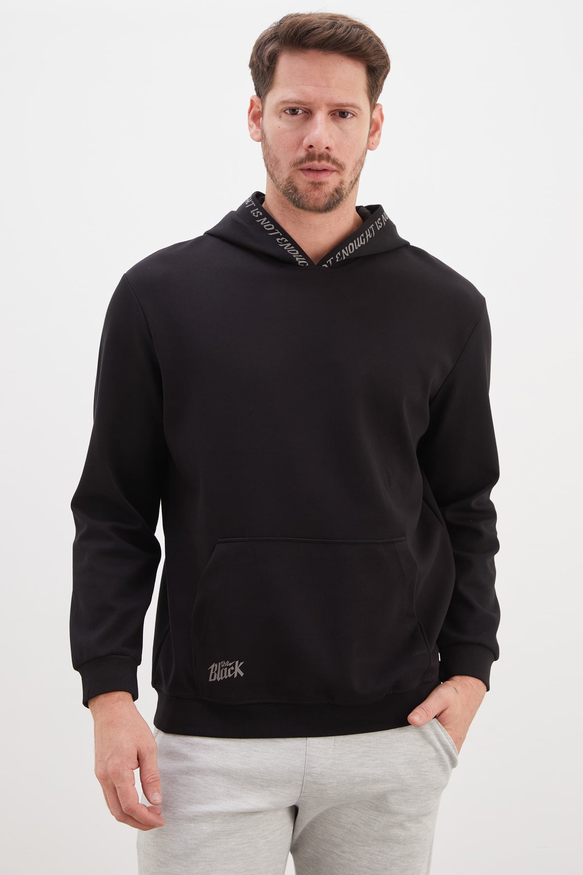 Baskılı Kapüşonlu Kanguru Cepli Sweatshirt