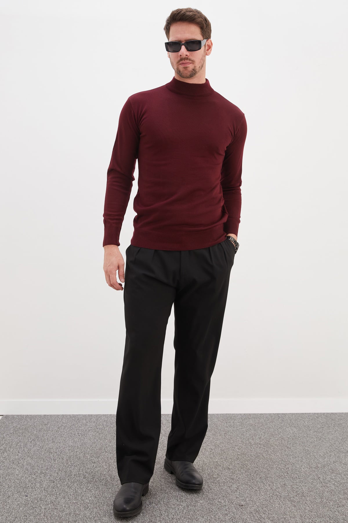 Basic Dik Yaka Regular Fit Triko Kazak 3