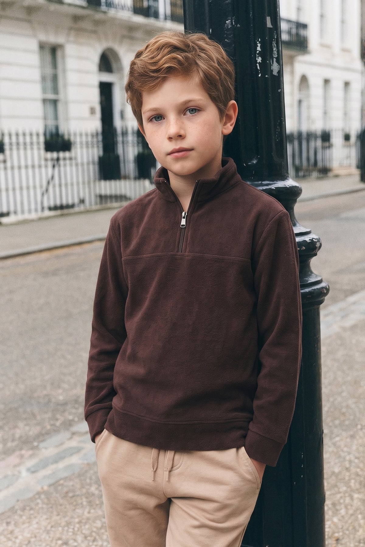 Yarım Fermuarlı Polar Erkek Çocuk Sweatshirt