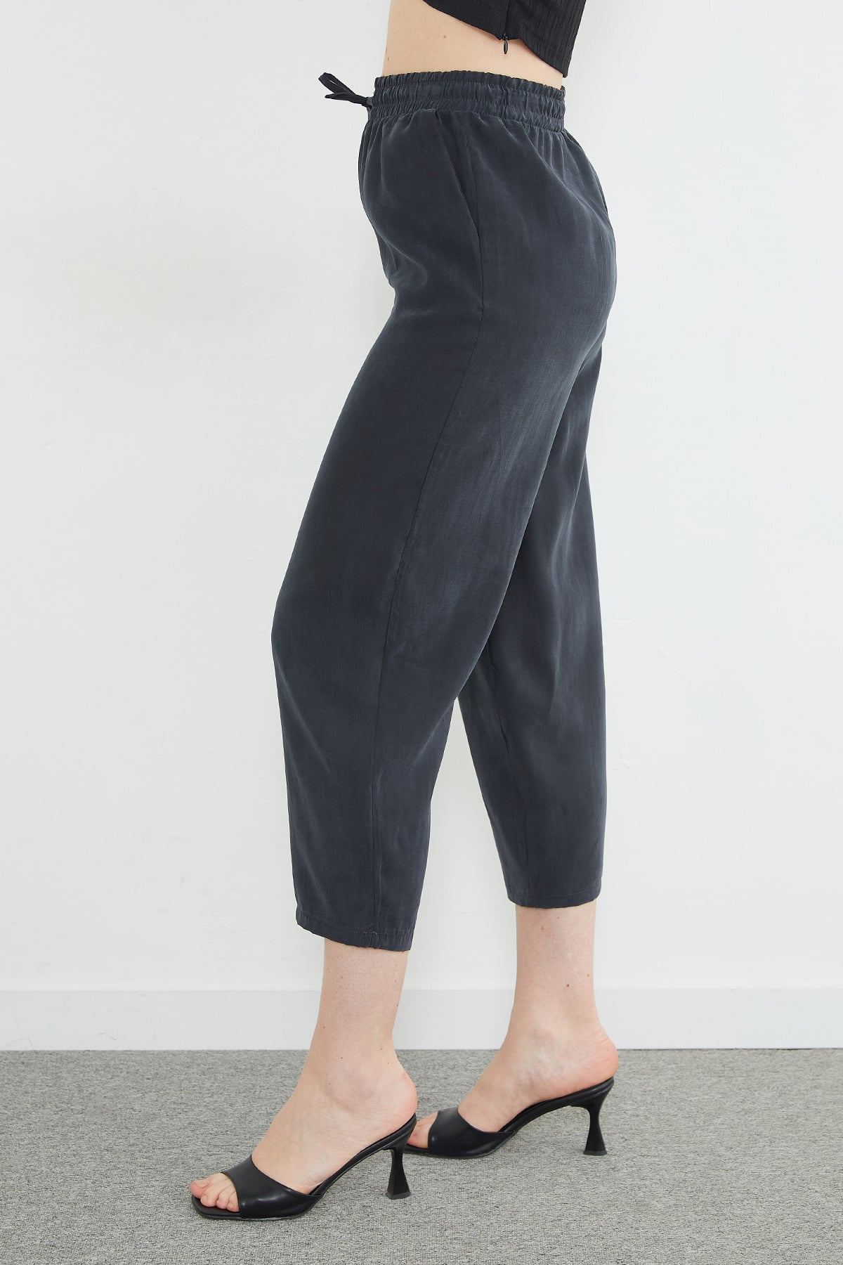 Beli Lastikli Cepli Tencel Kumaş Pantolon 6