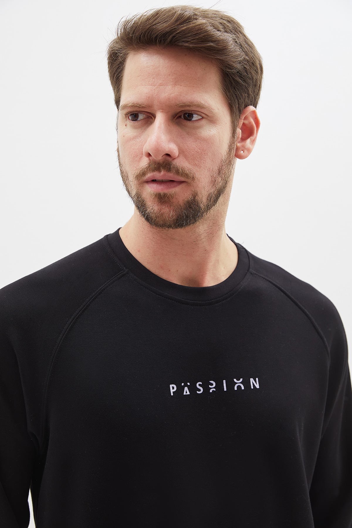 Baskılı Bisiklet Yaka Modal Sweatshirt 2
