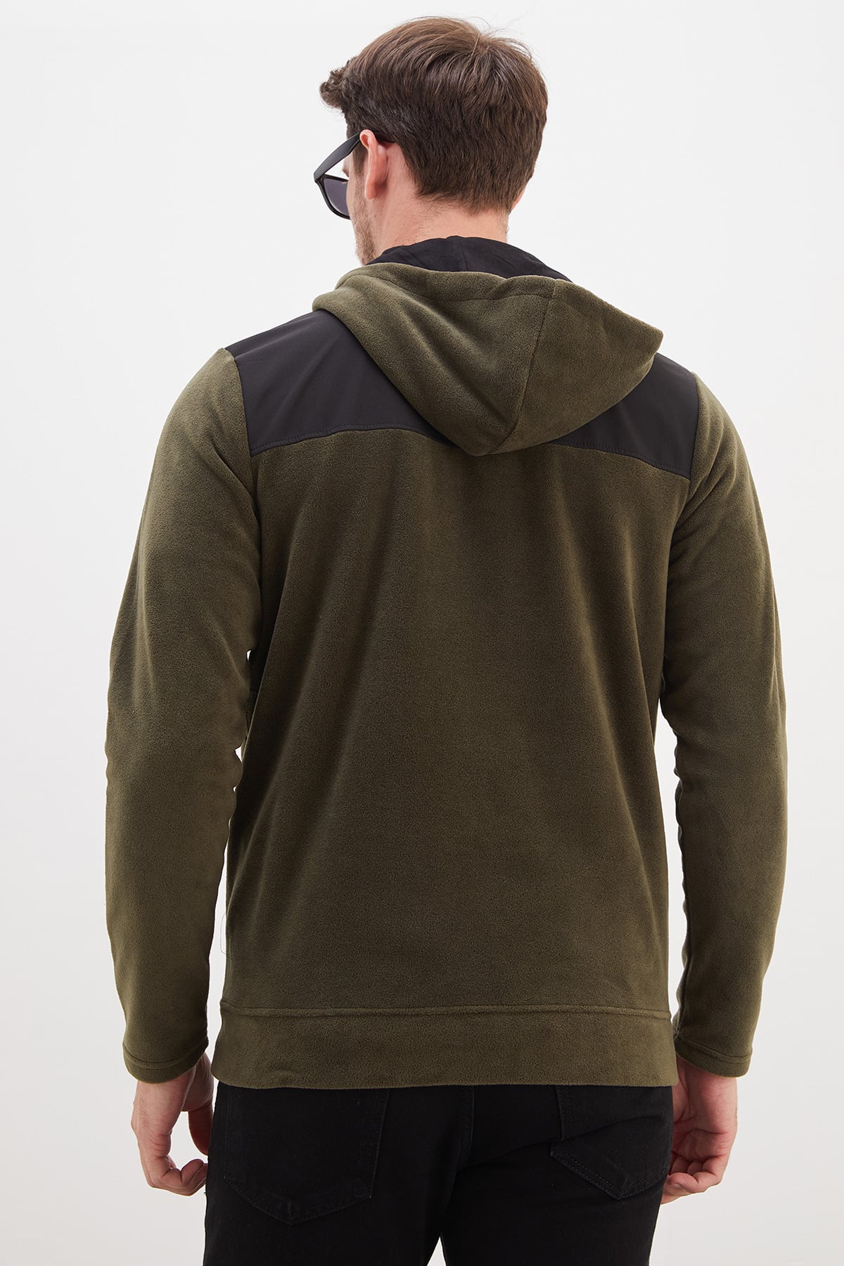 Fermuarlı Kapüşonlu Polar Sweatshirt 8