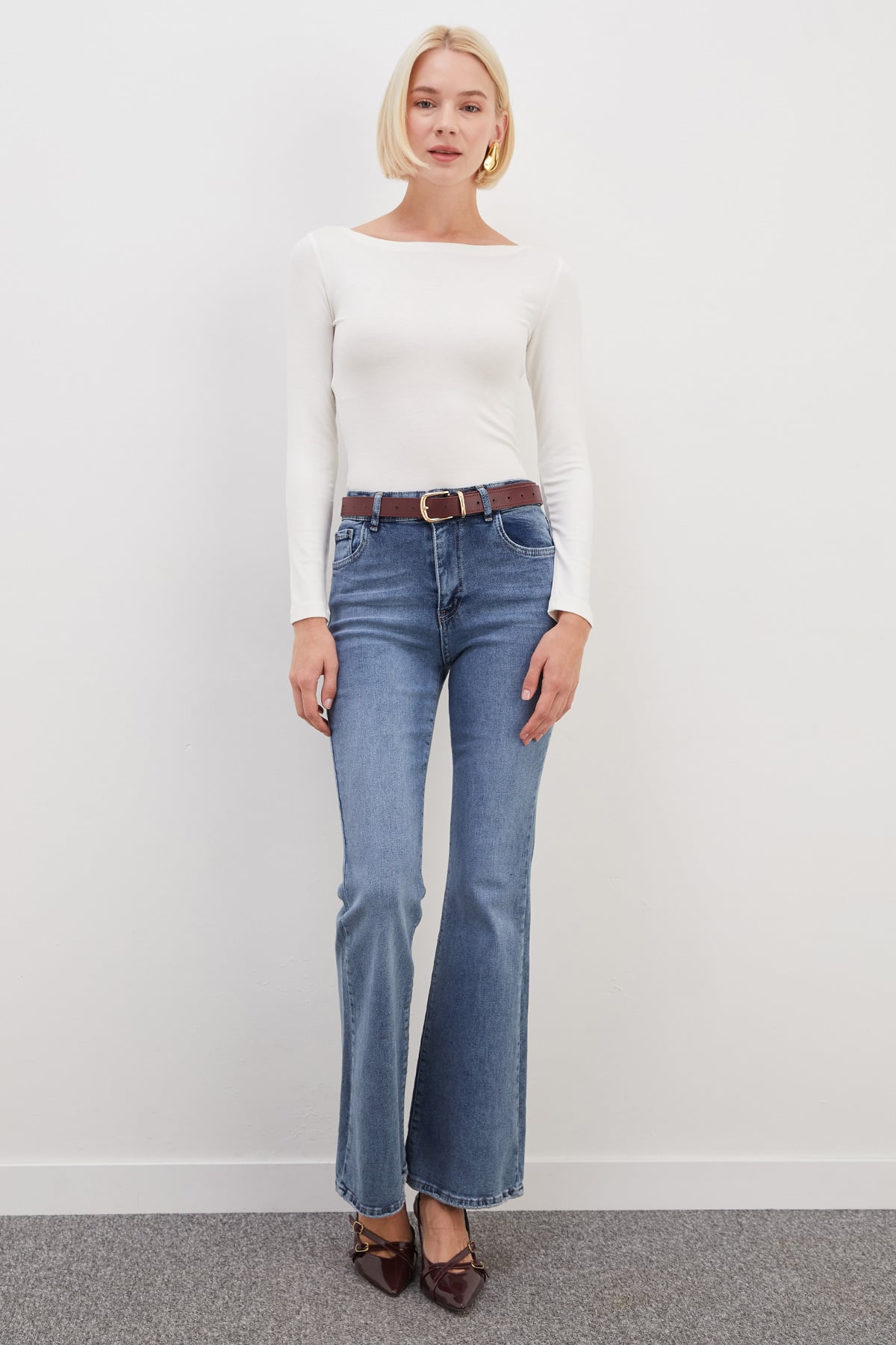 Yüksek Bel Flare Jean 4