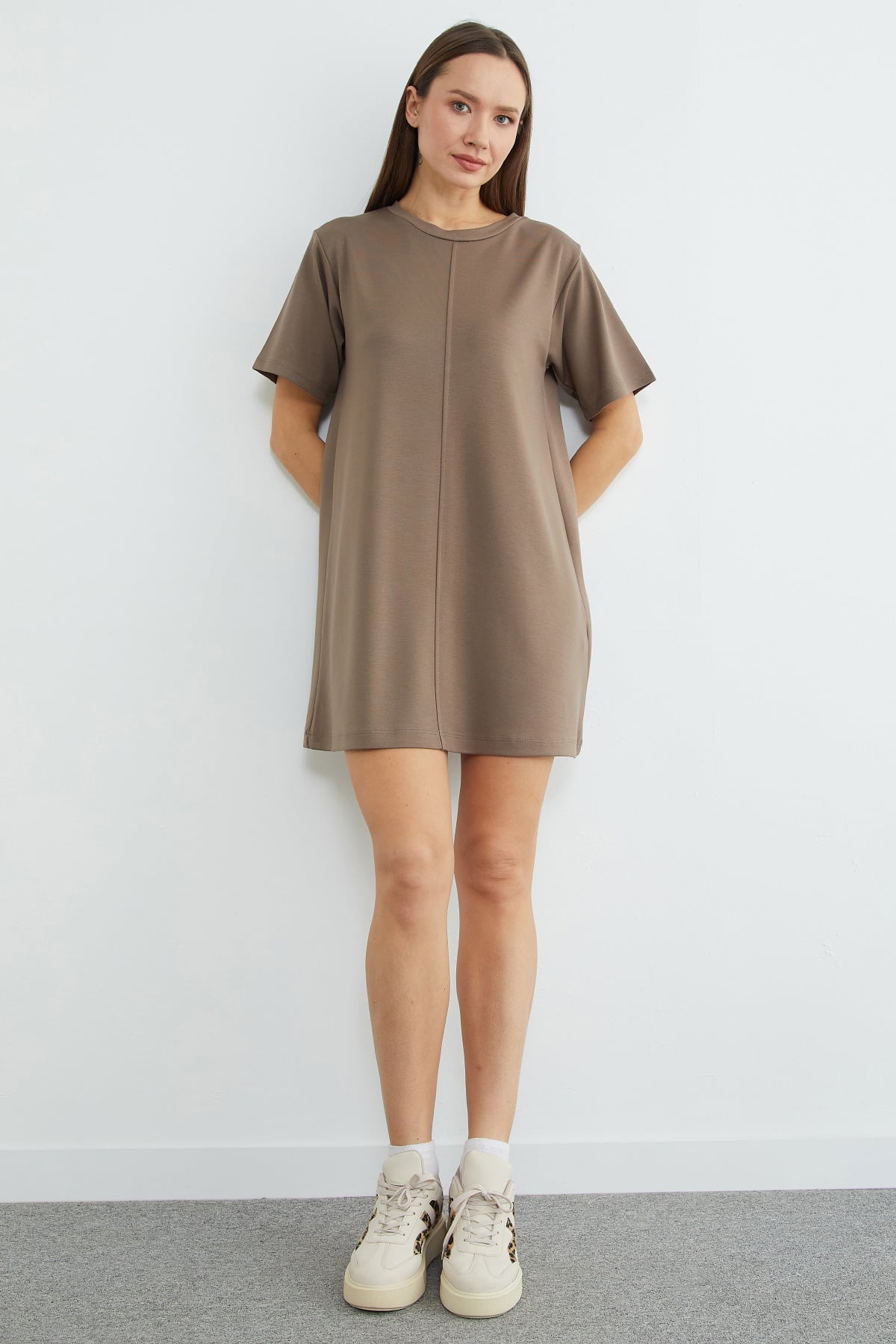 Basic Çimalı Mini Boy Modal Elbise 6