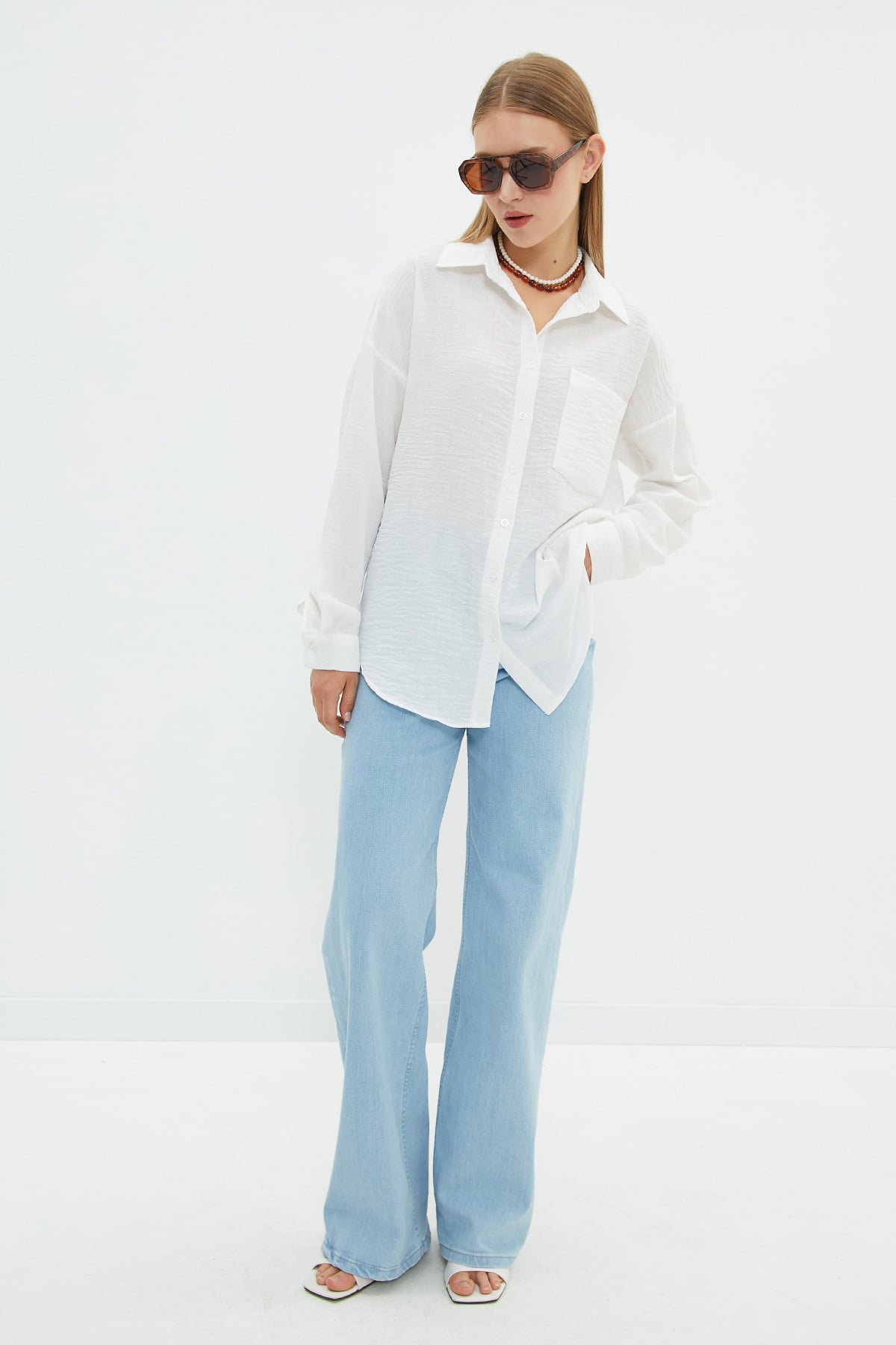 Basic Tek Cepli Oversize Gömlek 5