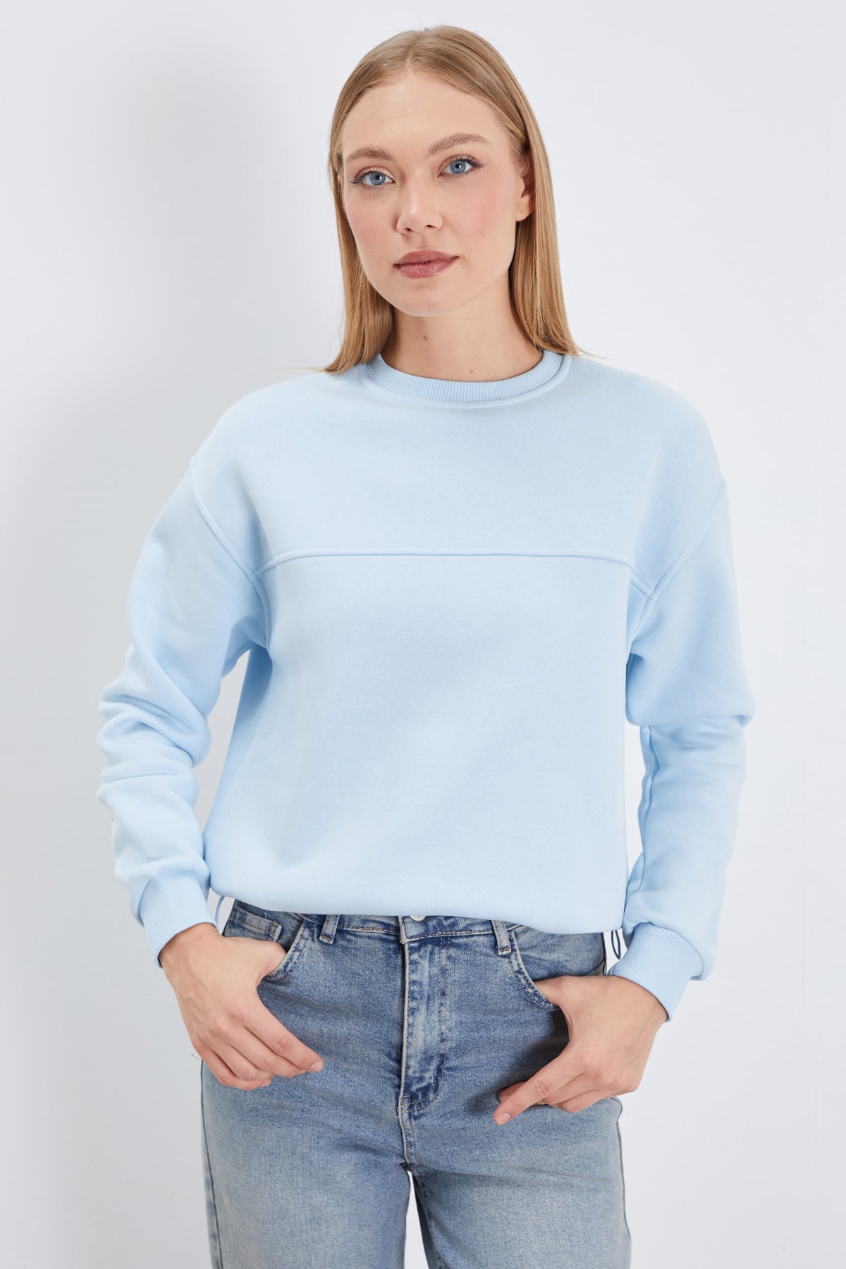 3 İplik Stoperli Oversize Sweatshirt 6