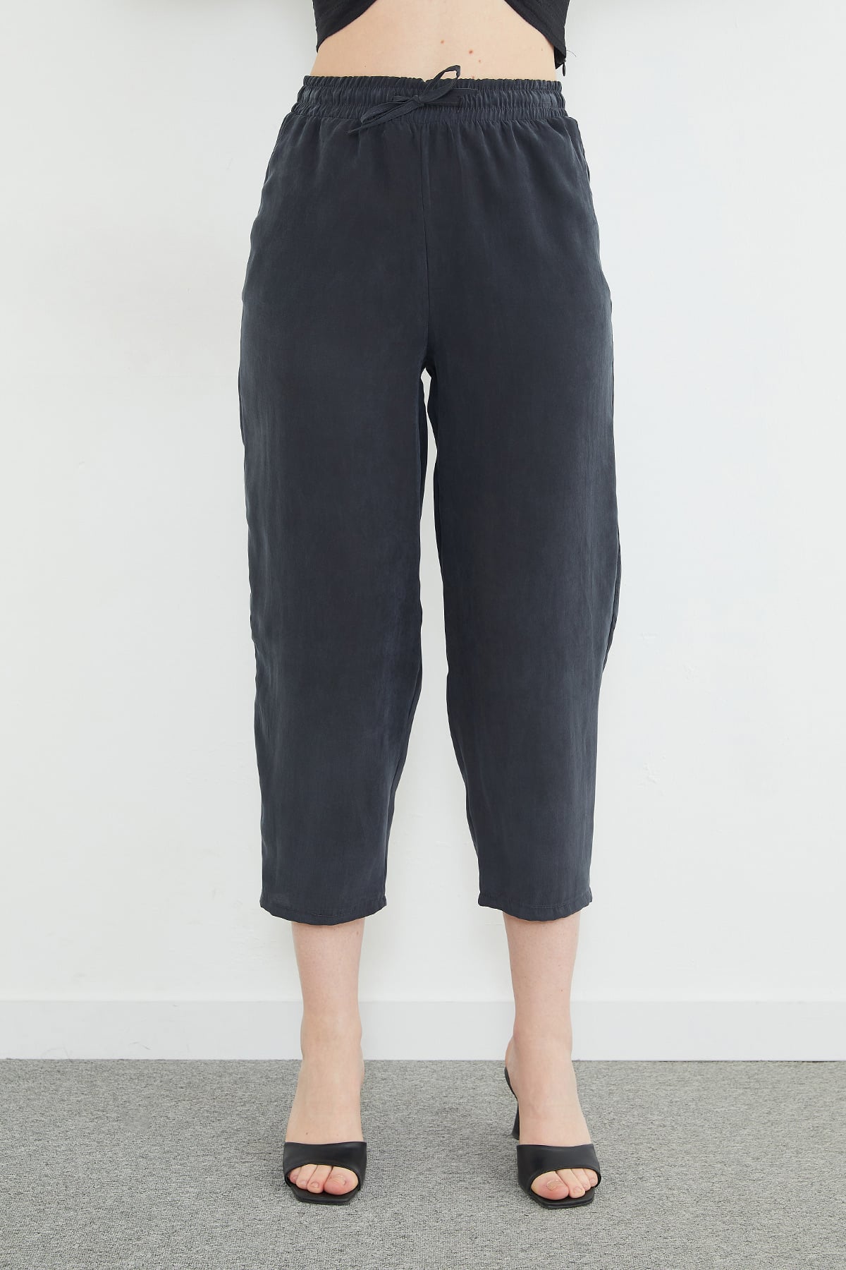 Beli Lastikli Cepli Tencel Kumaş Pantolon 2