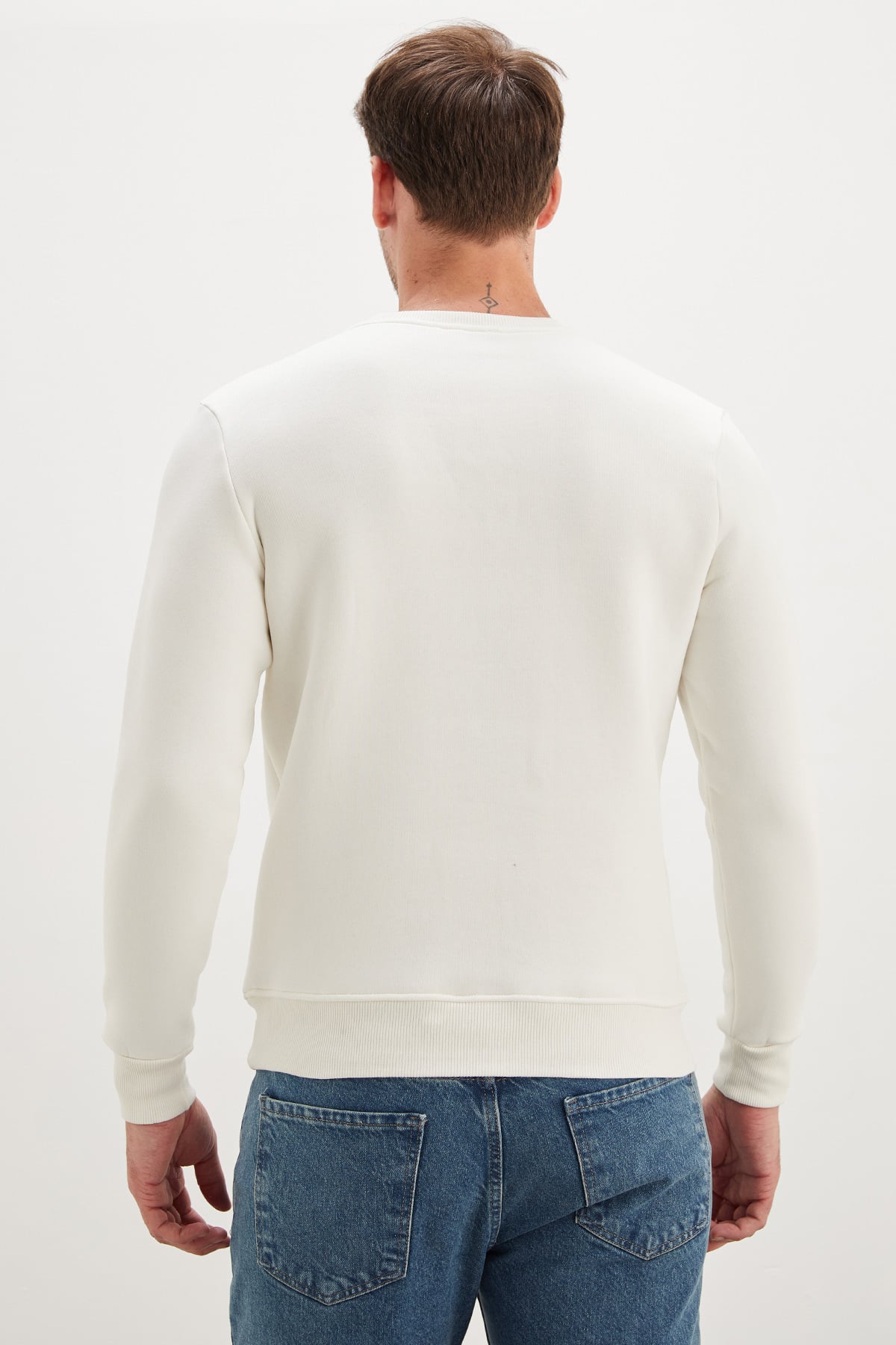 3 İplik Dağ Baskılı Bisiklet Yaka Sweatshirt 8