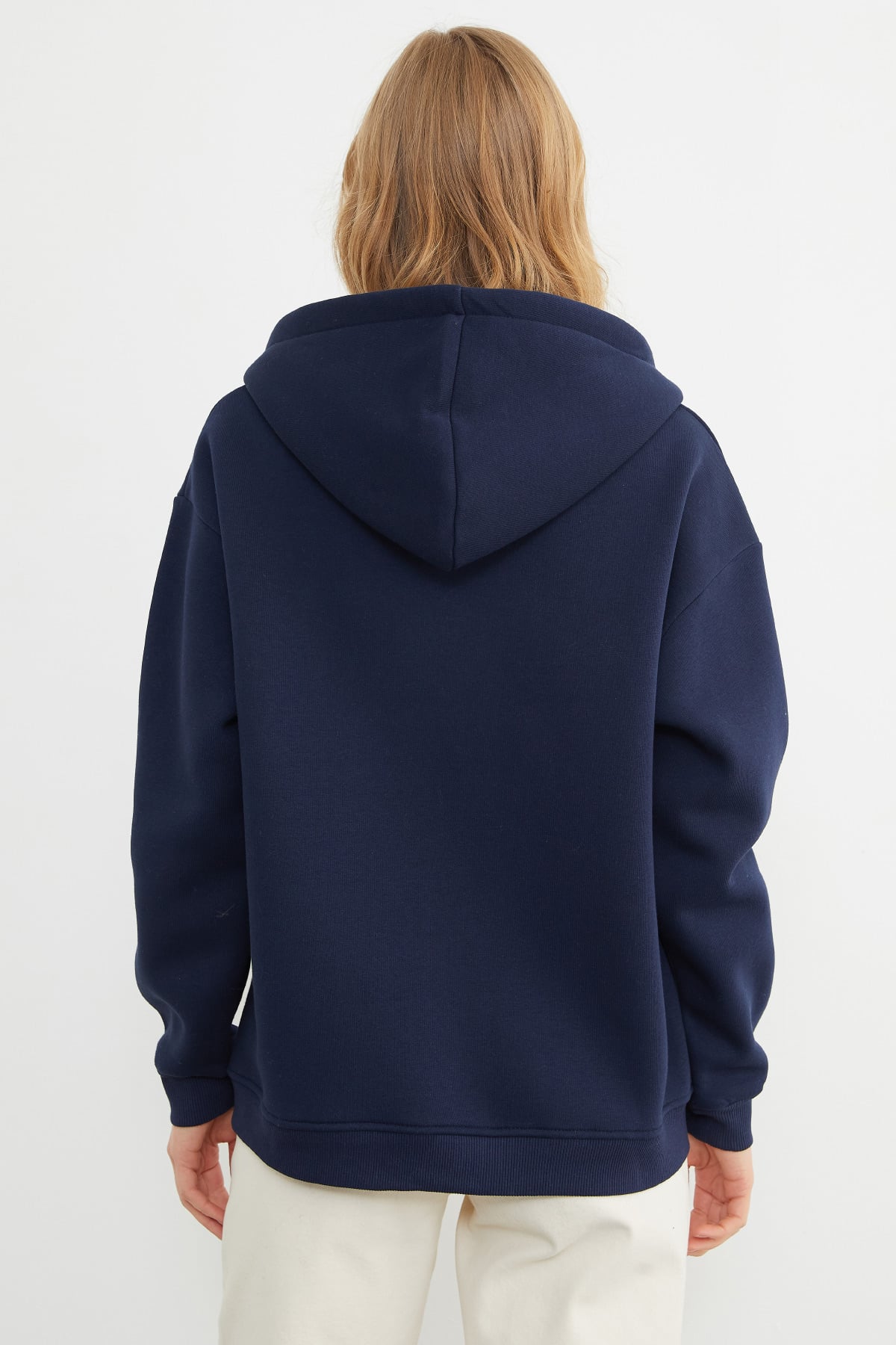 Basic Fermuarlı Kapüşonlu Oversize Sweatshirt 8