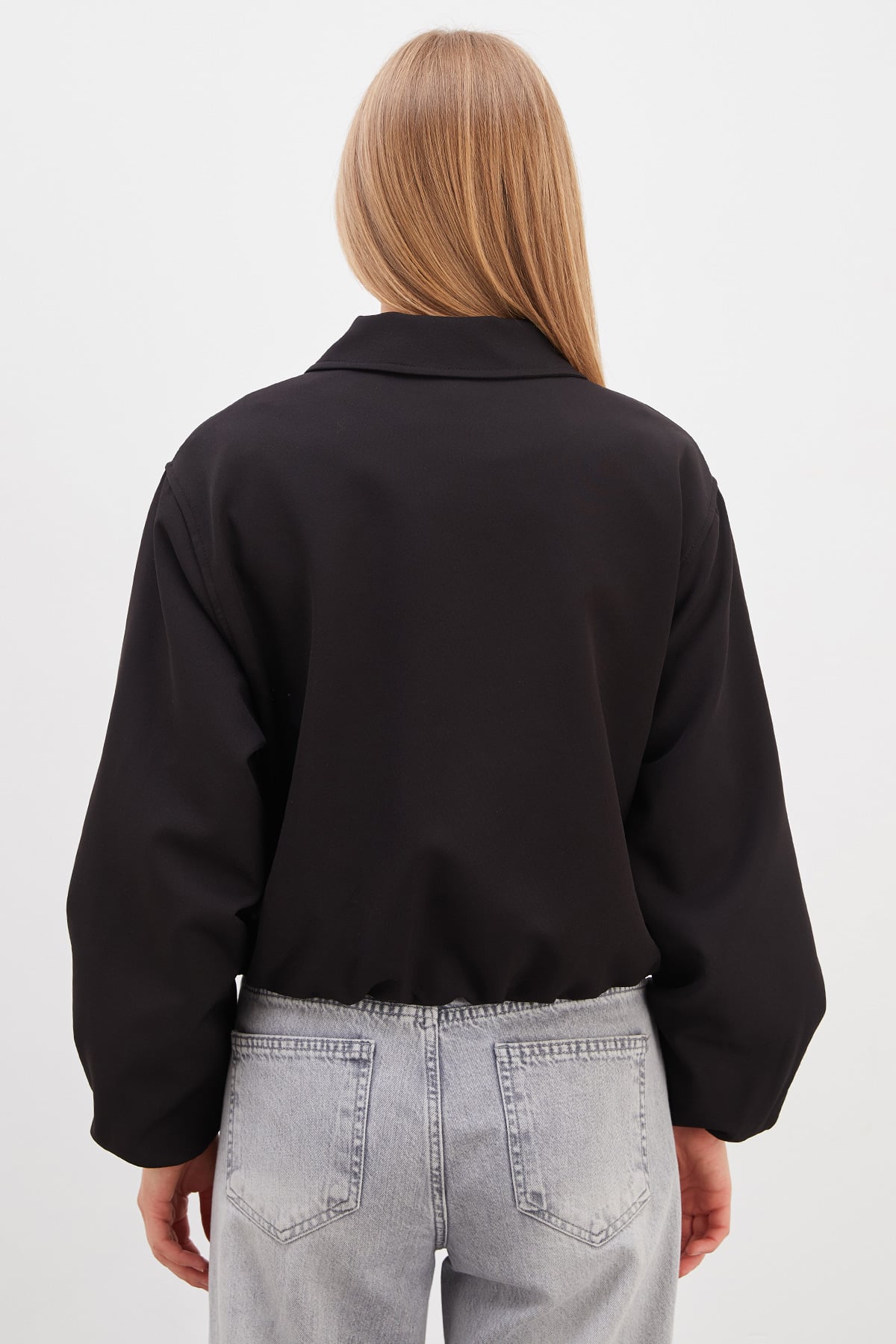 Fermuarlı Polo Yaka Bomber Ceket 8
