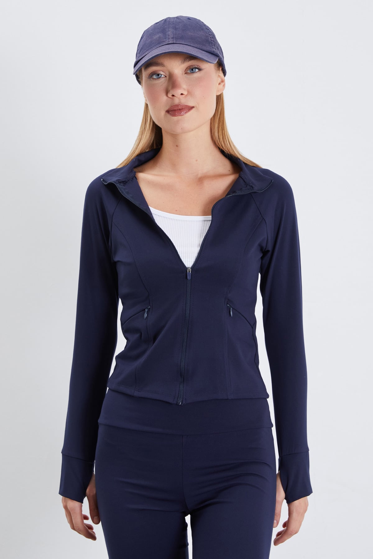Parmak Geçirmeli Dalgıç Kumaş Slim Fit Ceket 4