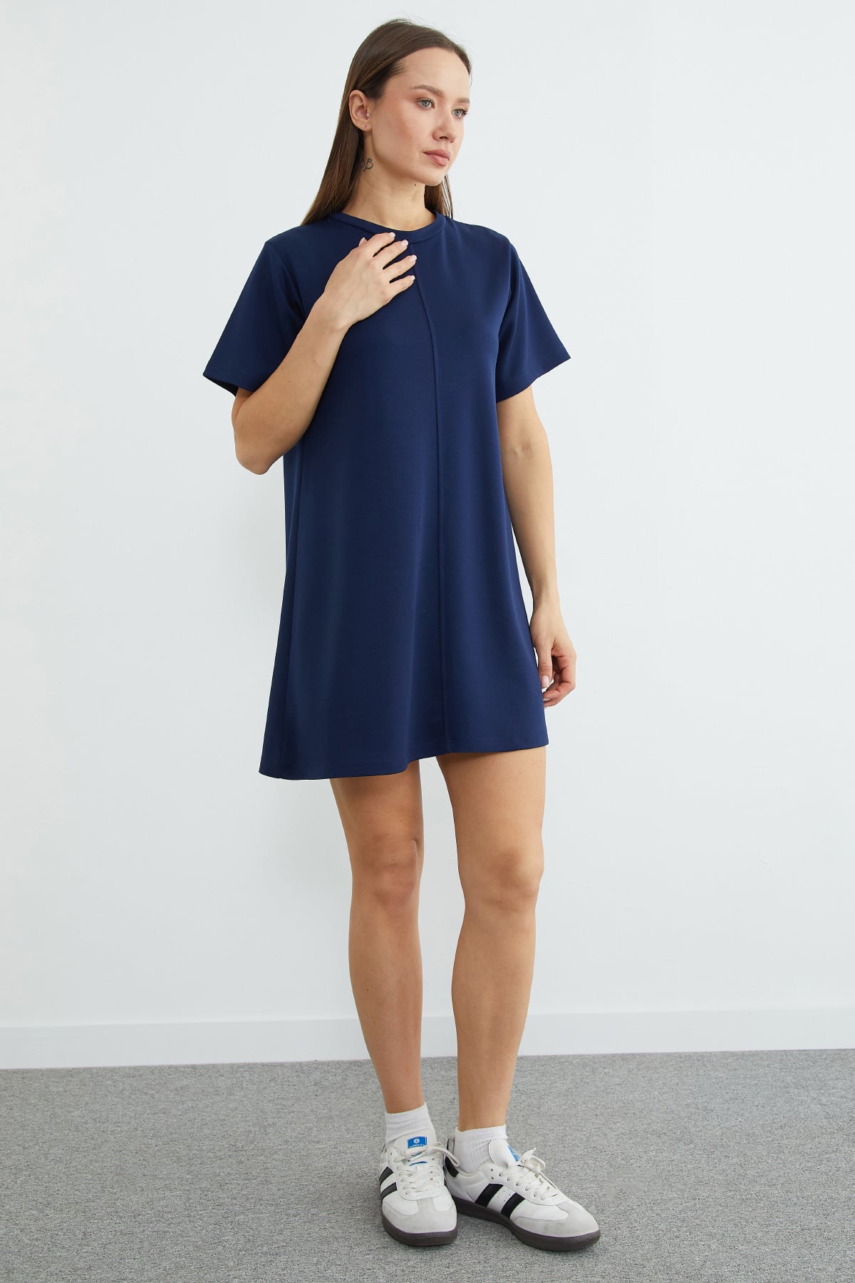 Basic Çimalı Mini Boy Modal Elbise 4