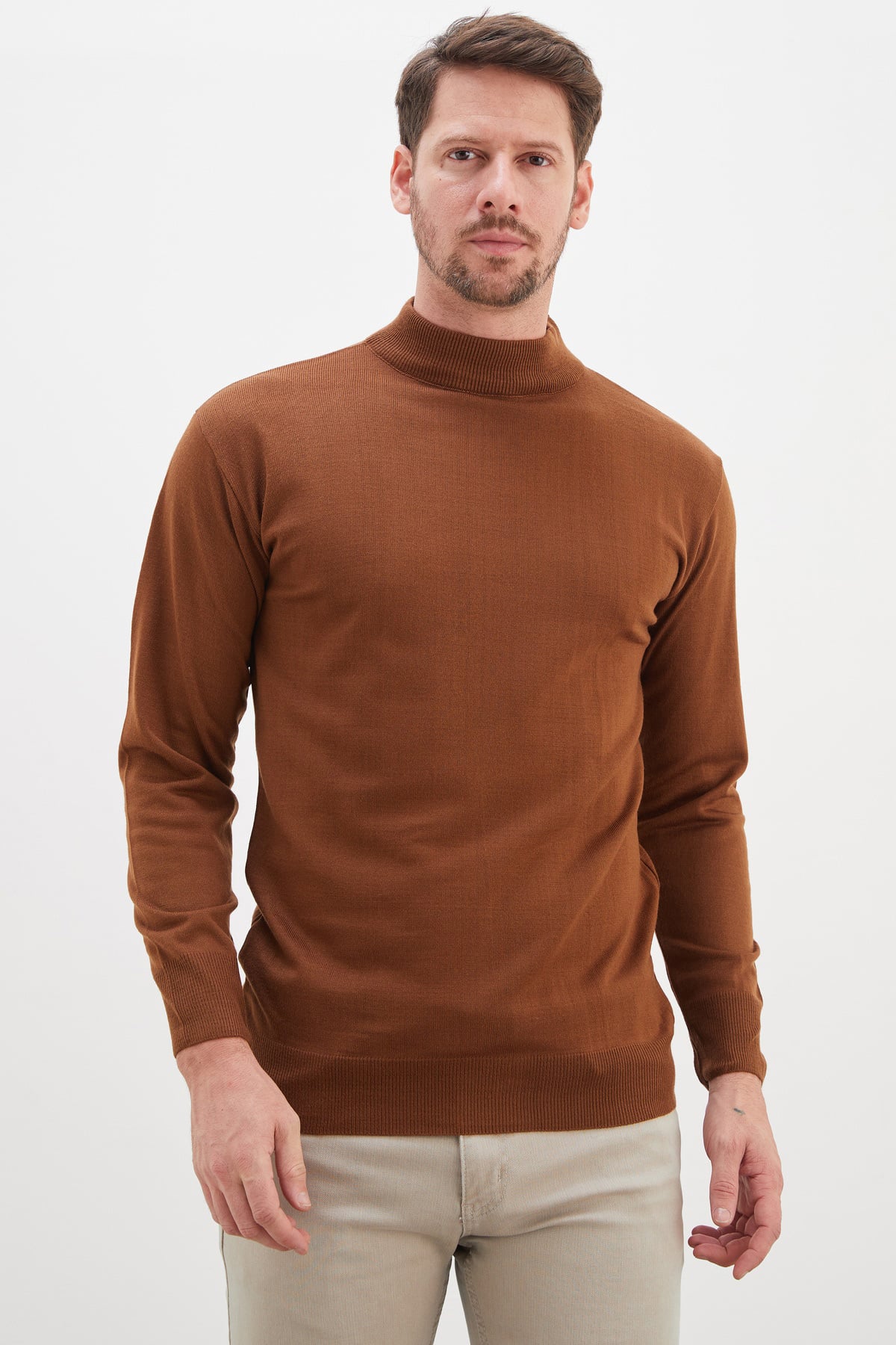 Basic Dik Yaka Regular Fit Triko Kazak 5