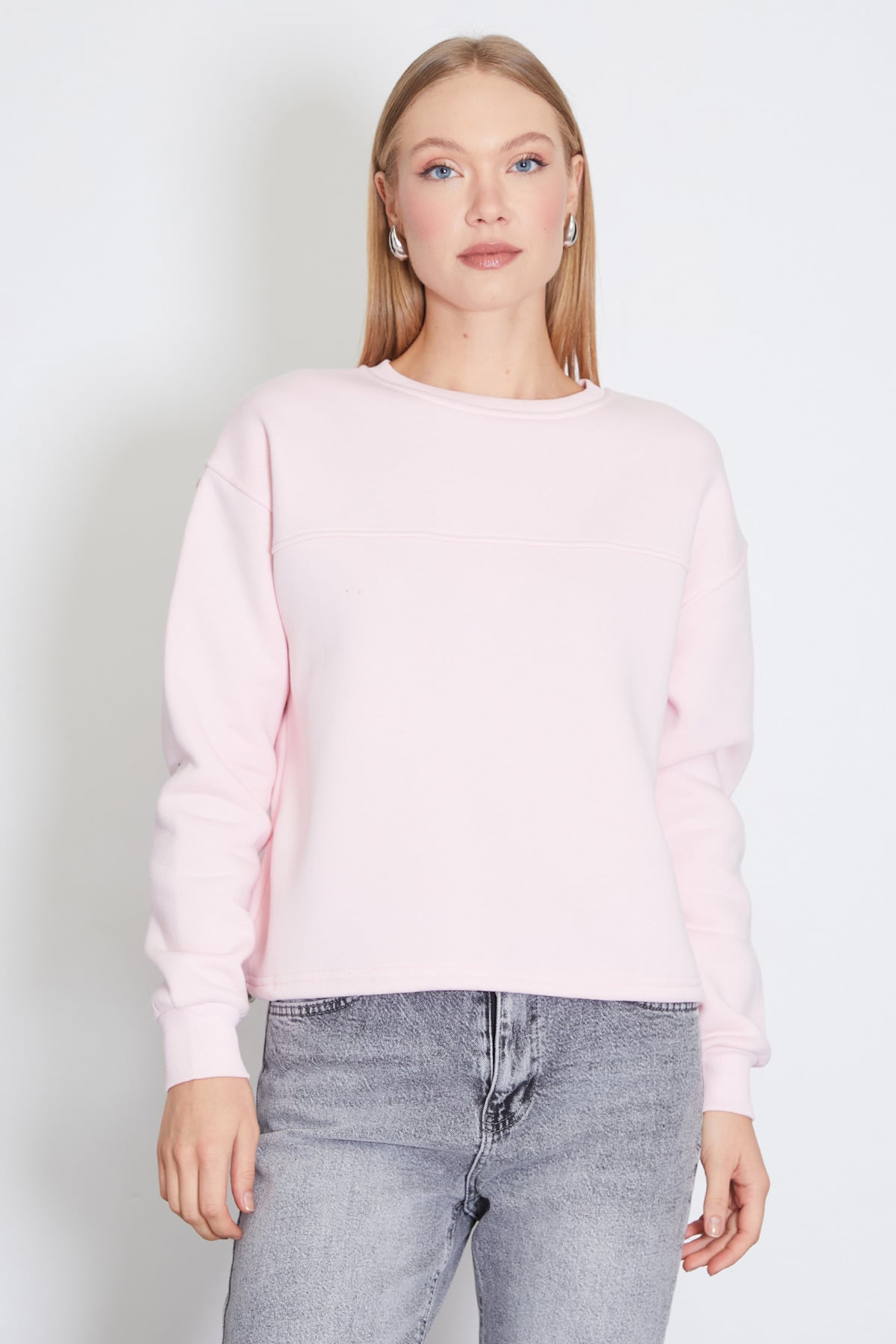 3 İplik Stoperli Oversize Sweatshirt 2