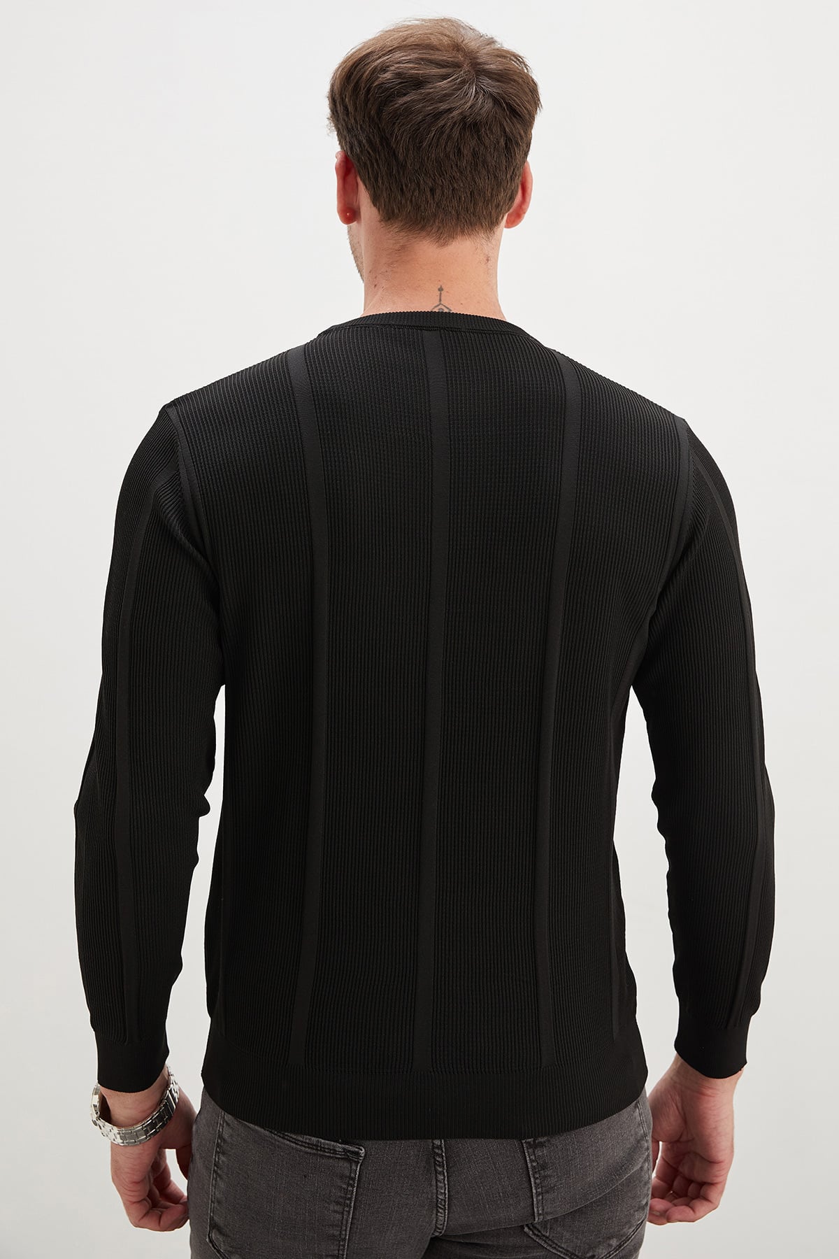 Fitilli Bisiklet Yaka Regular Fit Triko Kazak 6